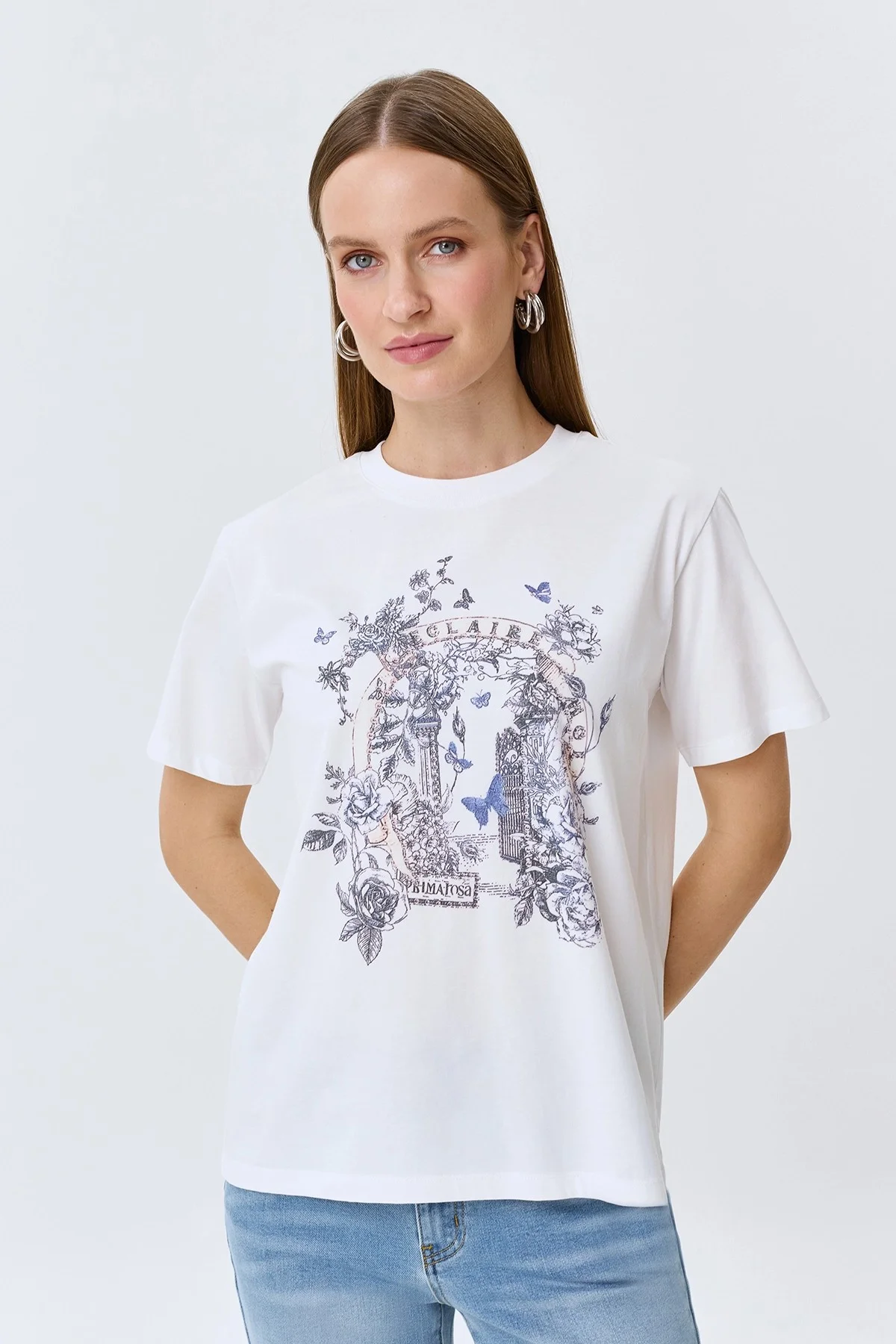 Футболка с акцентным принтом, 46