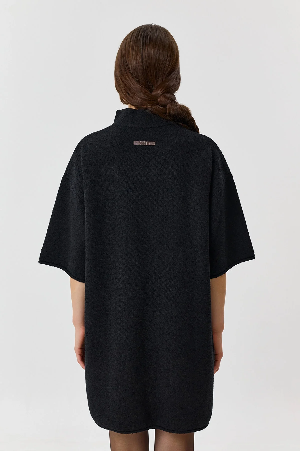 Oversize платье из трикотажа "букле", 50