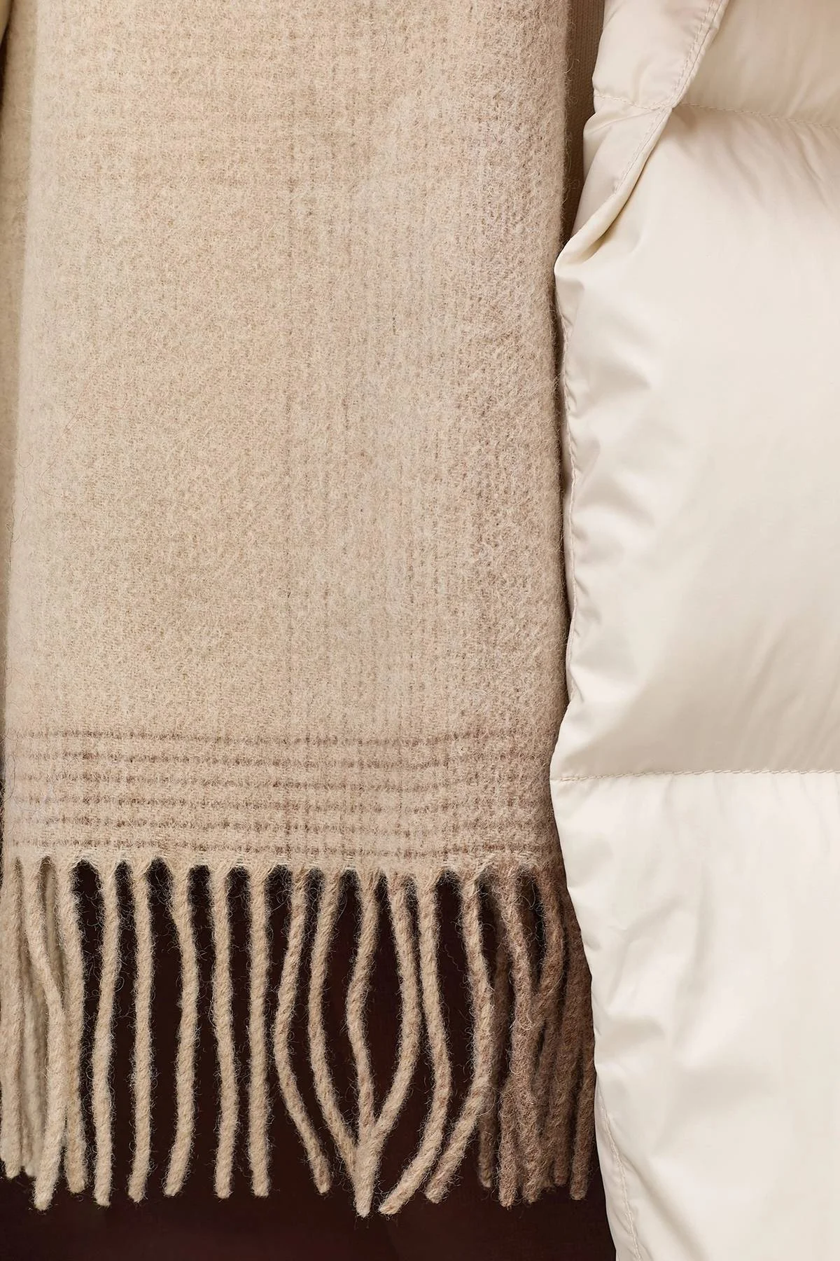 Шарф из 100% шерсти с клетчатым принтом, One