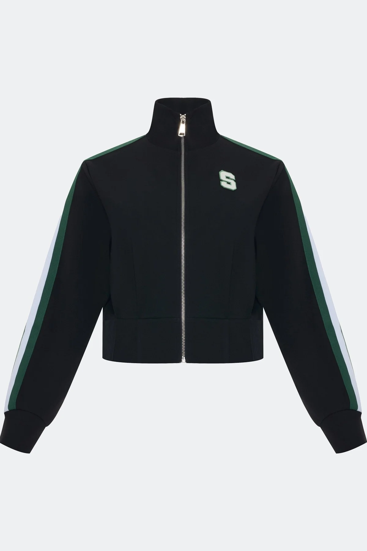 Трикотажный бомбер в спортивном стиле,46