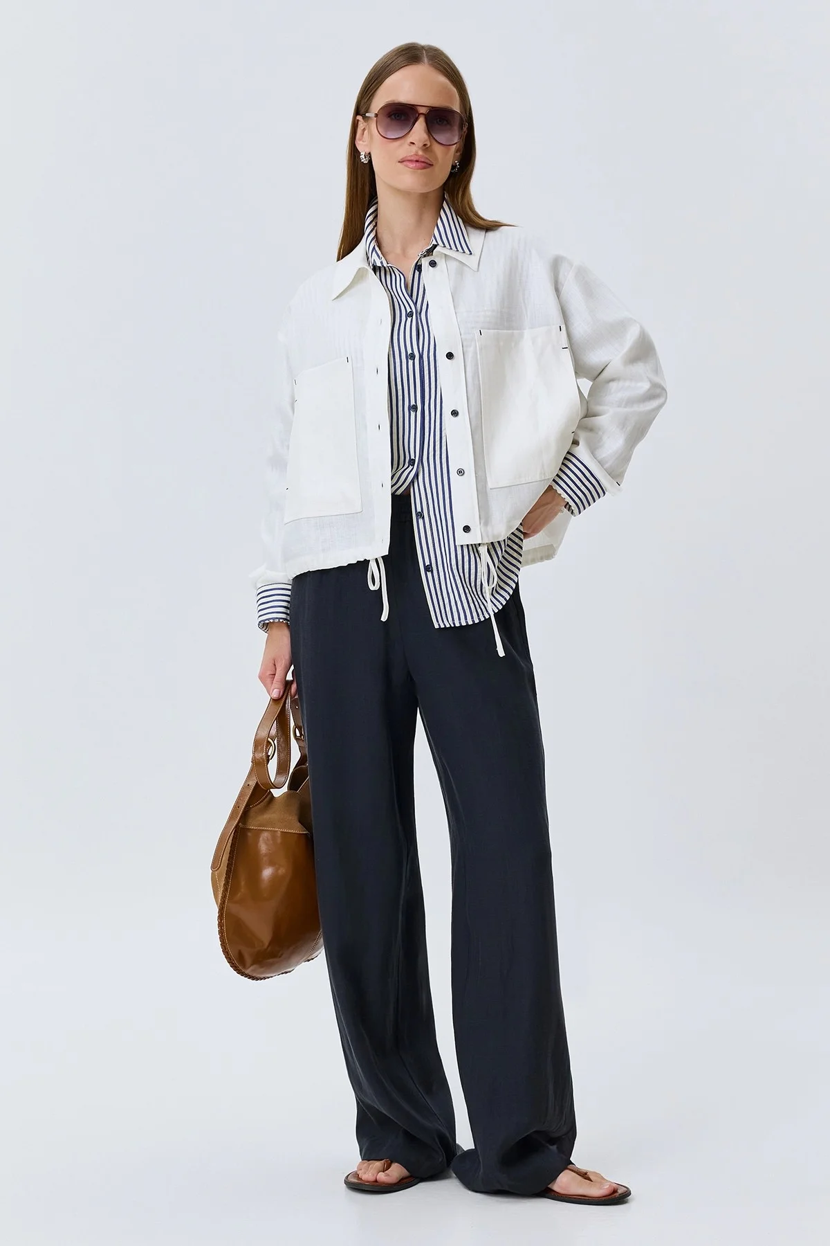 Жакет из тенселя и льна, 38