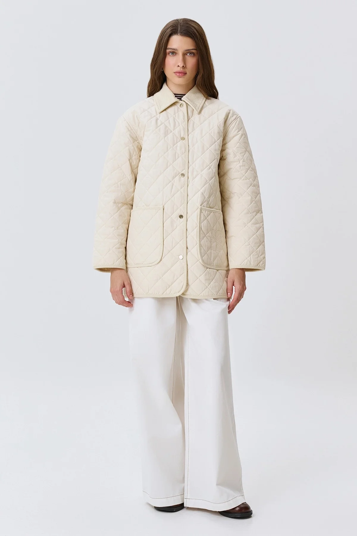 Укороченное пальто из смесового хлопка, 44