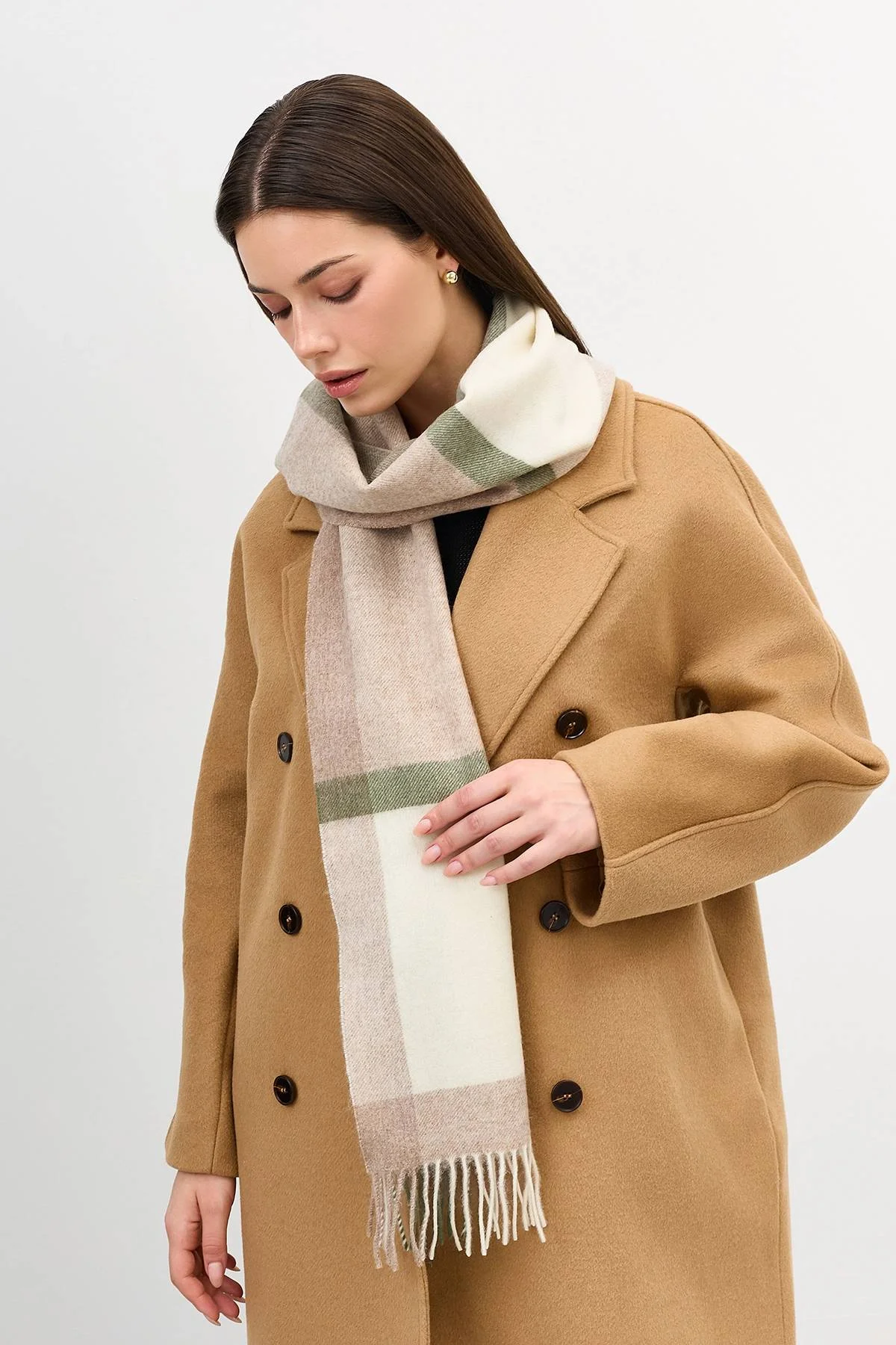 Шерстяной шарф в клетку, One