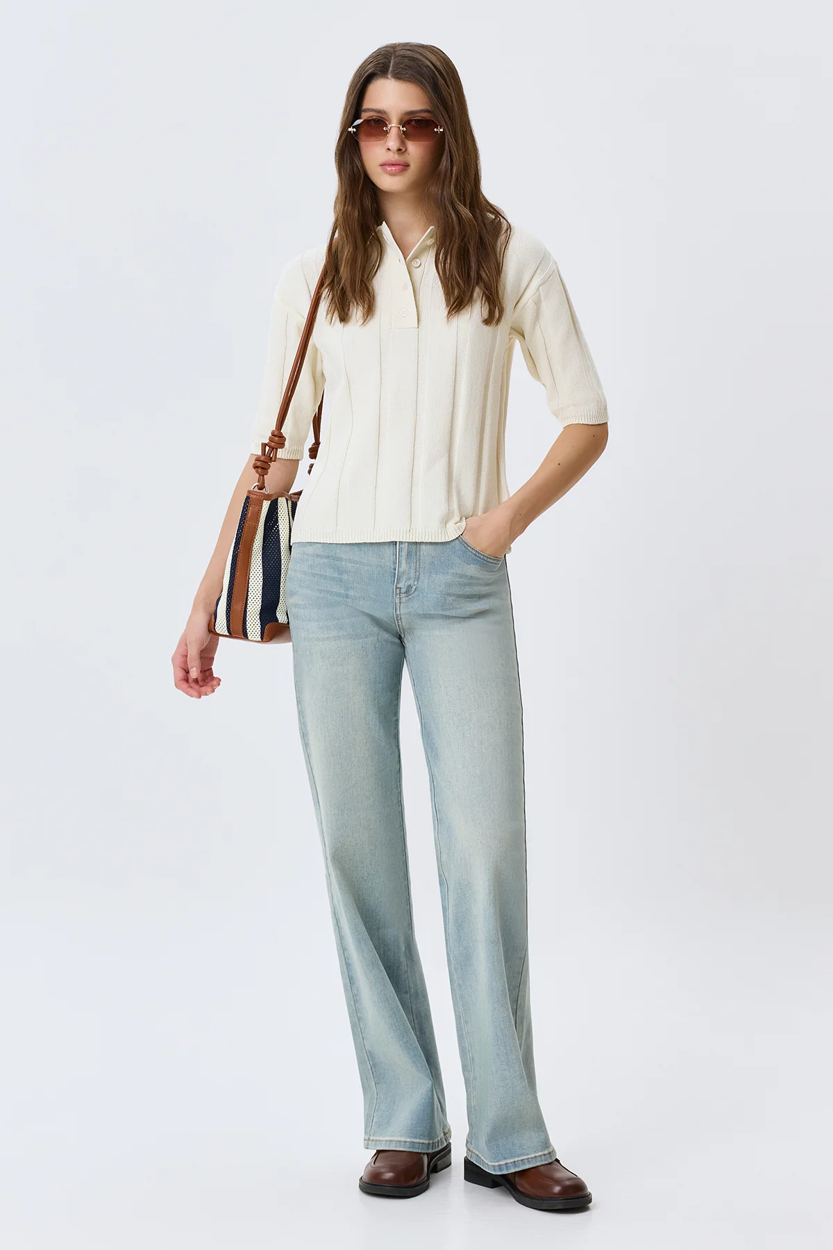 Поло в рубчик из 100% хлопка, 44