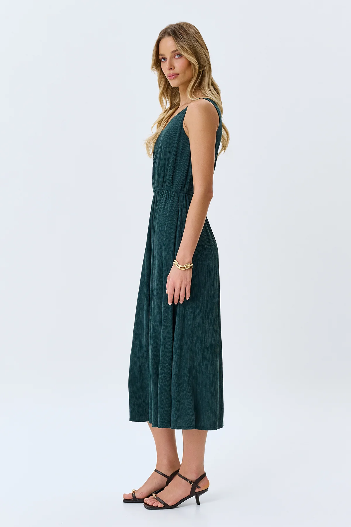 Платье из фактурного тенселя, 48