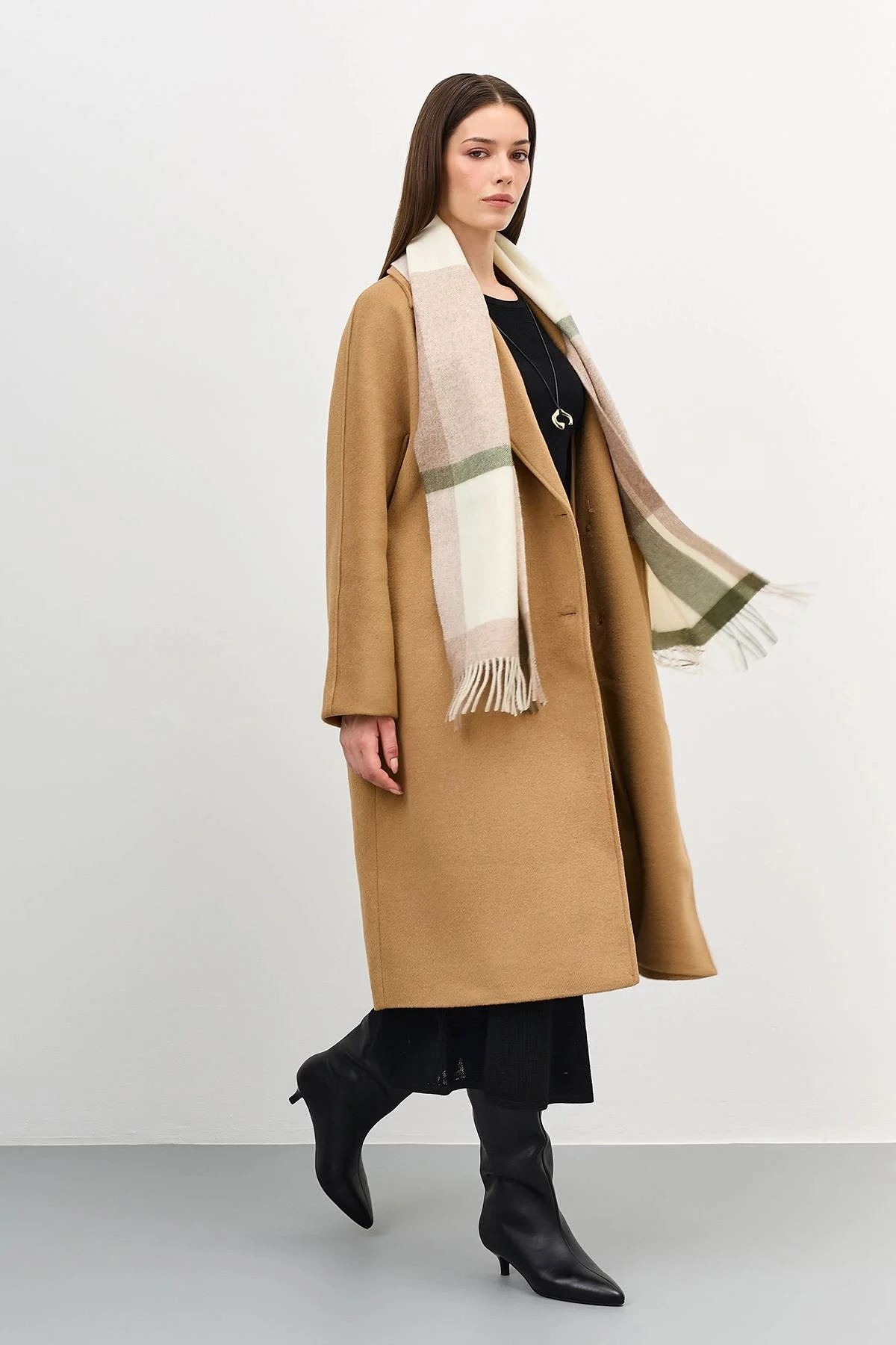 Шерстяной шарф в клетку, One