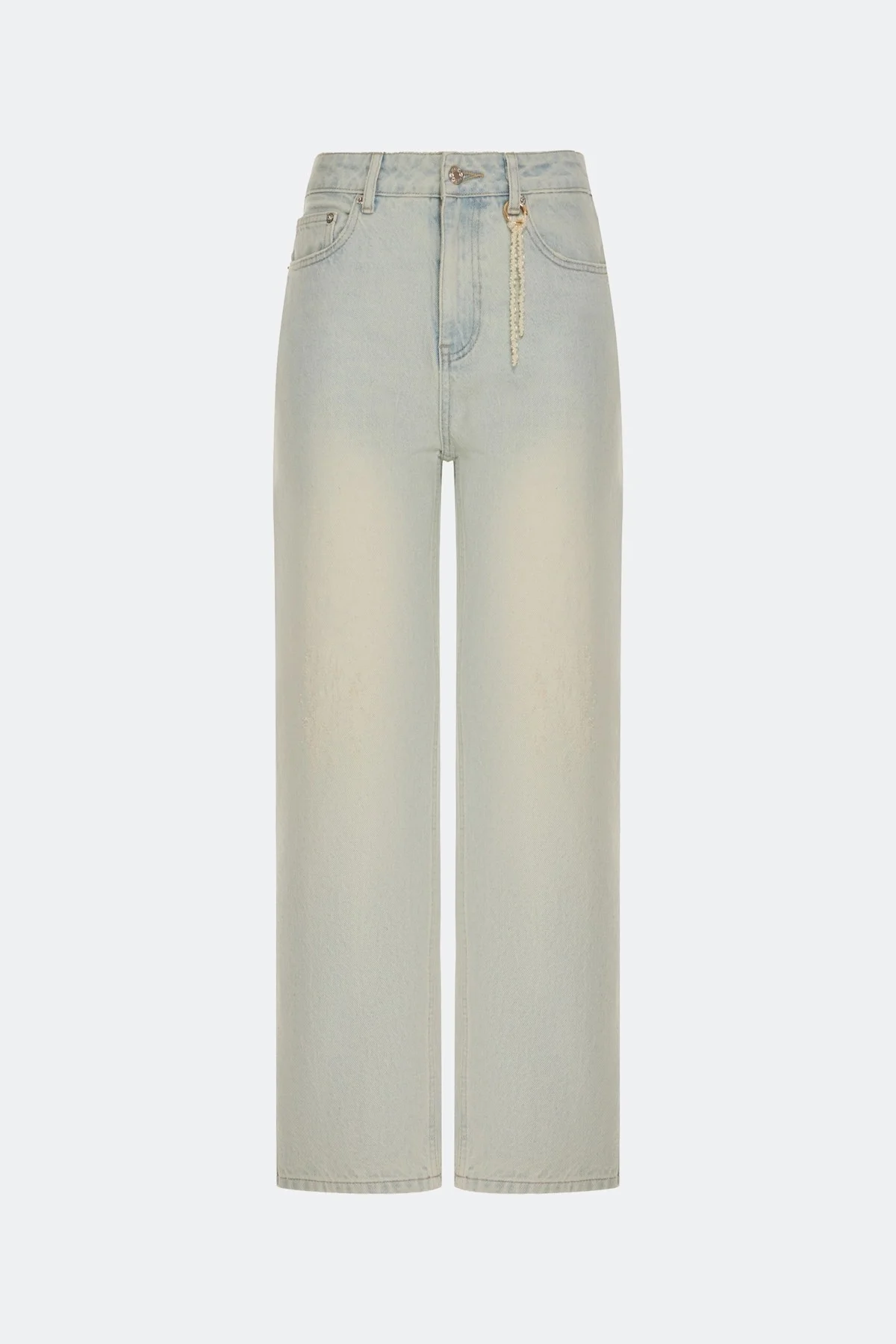 Джинсы-бананы с декором, 44