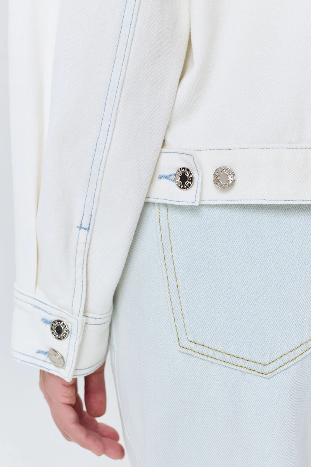 Джинсовый жакет с цветочным принтом, 40