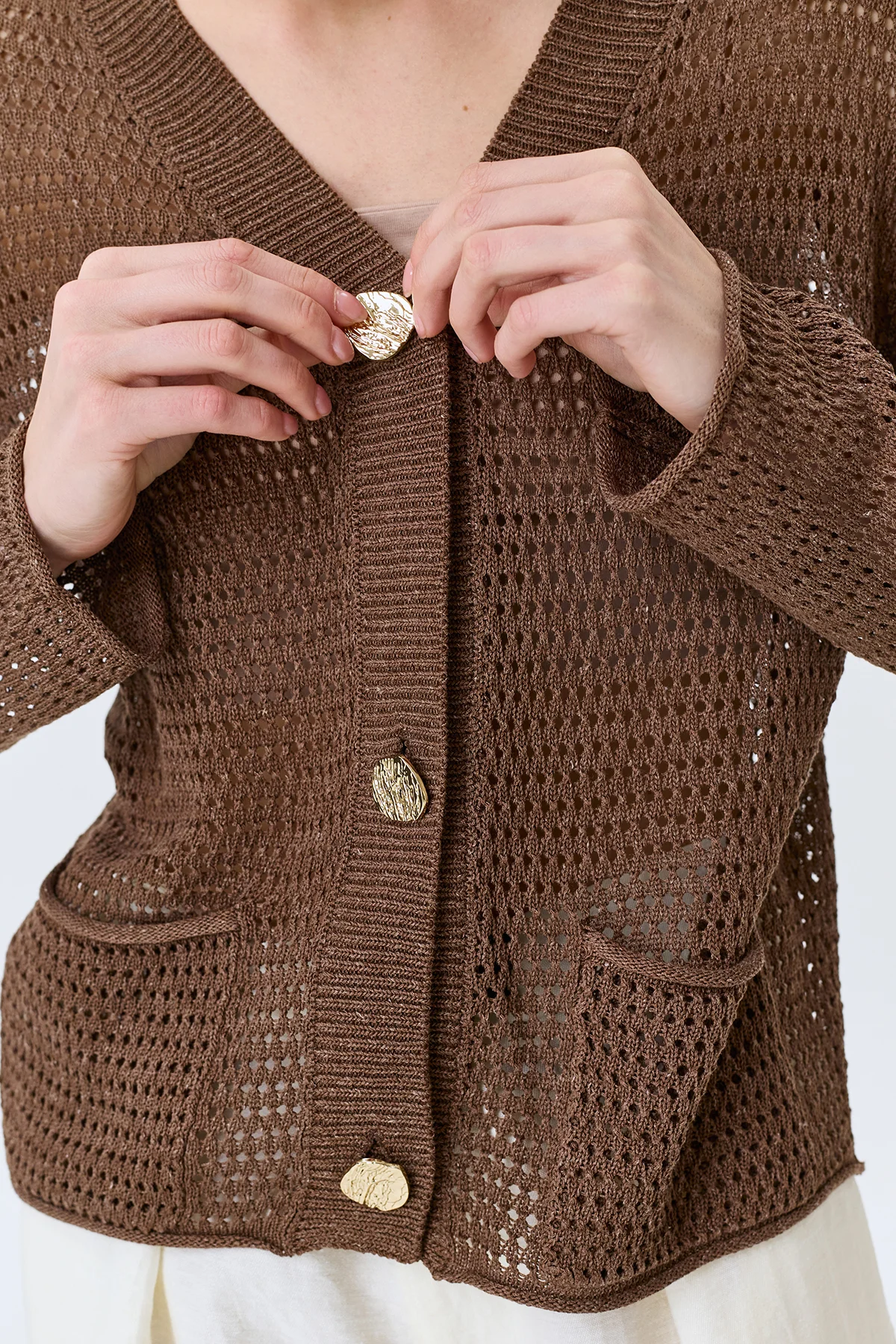 Ажурный кардиган из смесового лиоцелла, 46