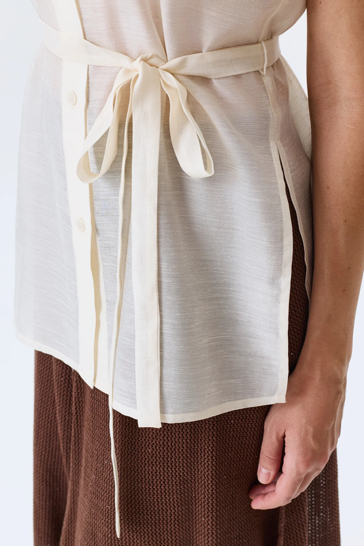 Полупрозрачная блузка из тенселя, 50