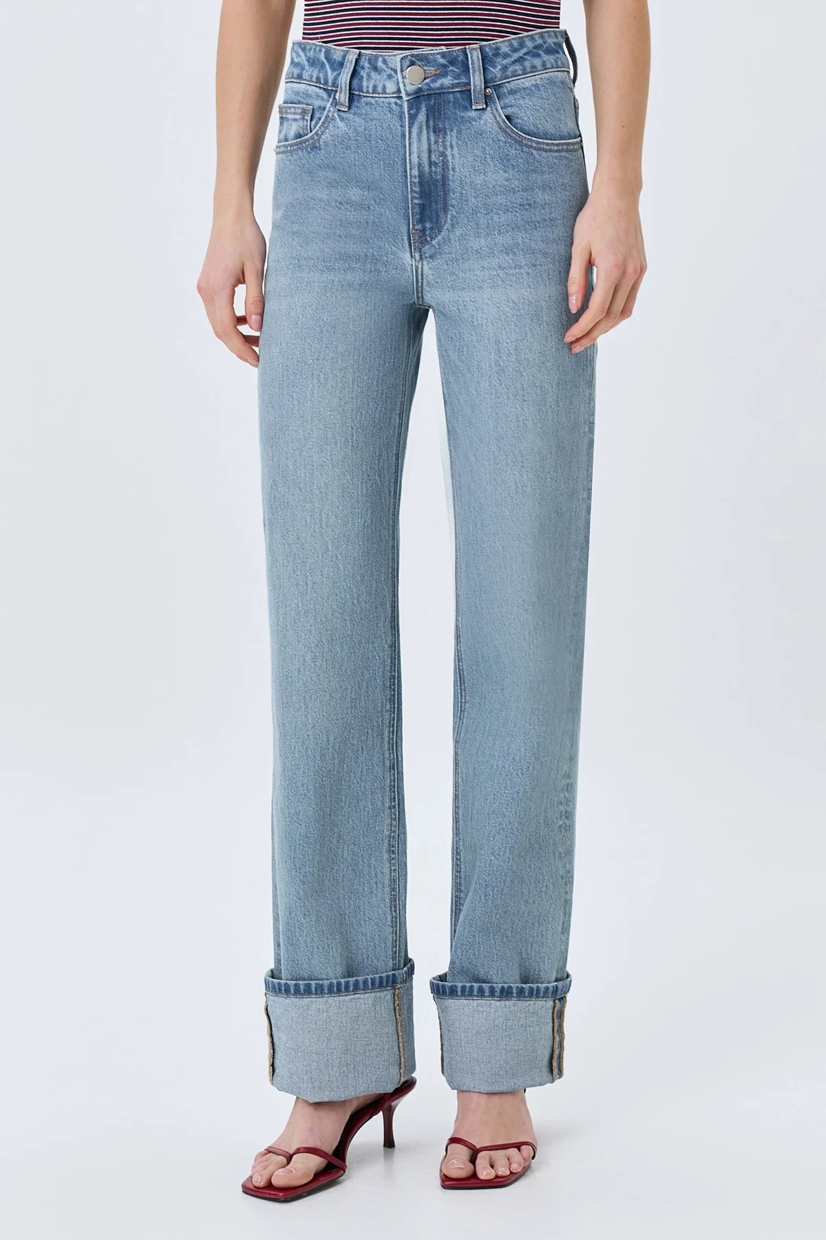 Джинсы STRAIGHT с отворотами, 50