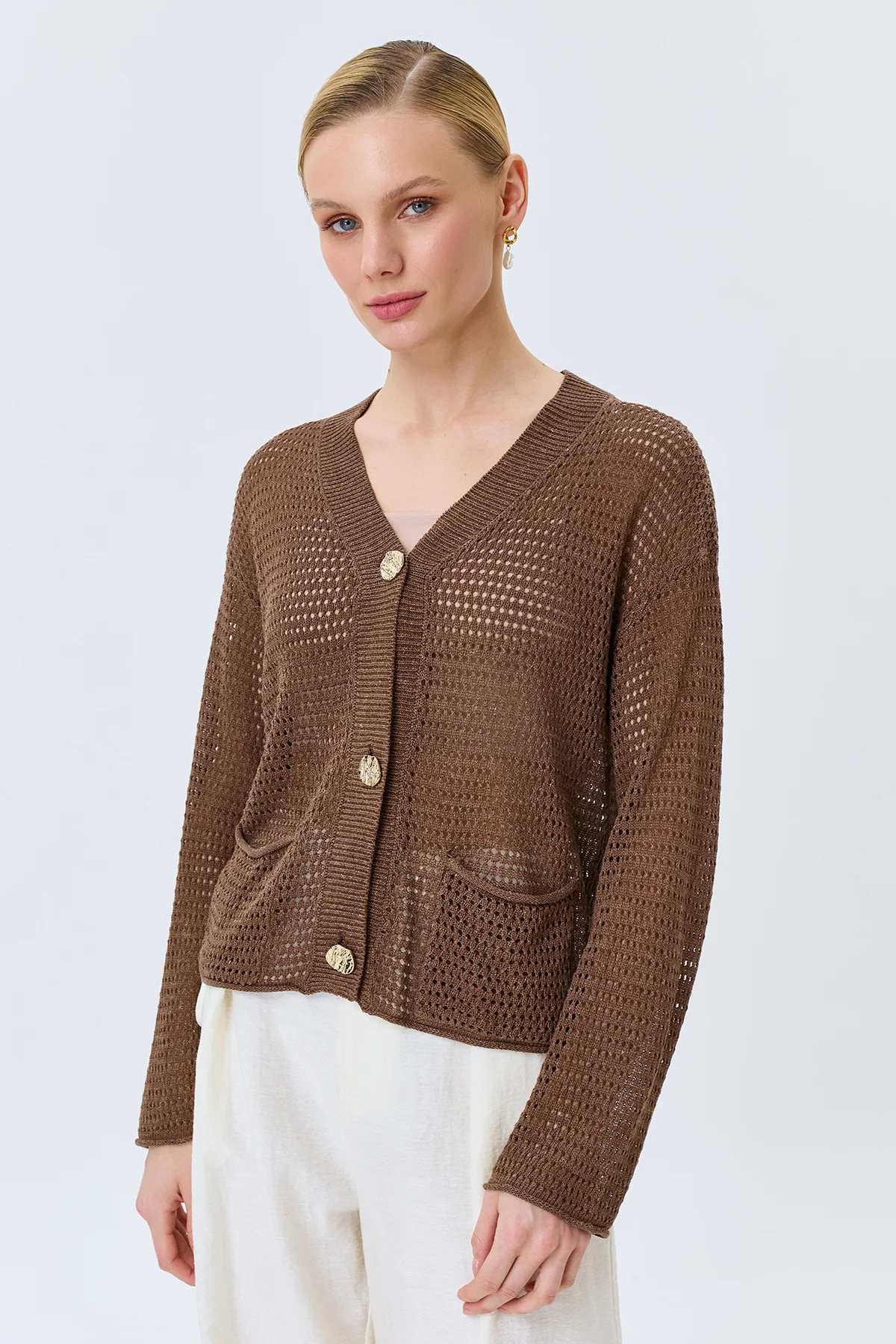 Ажурный кардиган из смесового лиоцелла, 52