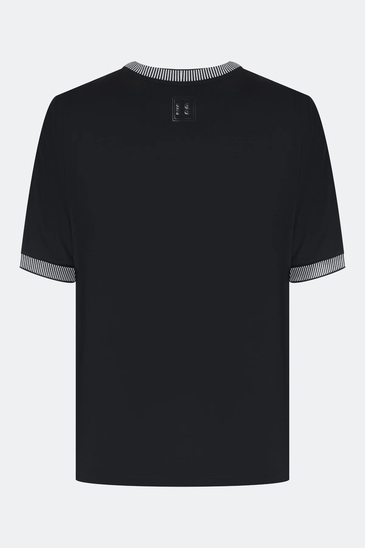 Свободная блузка с контрастным рибом, 34