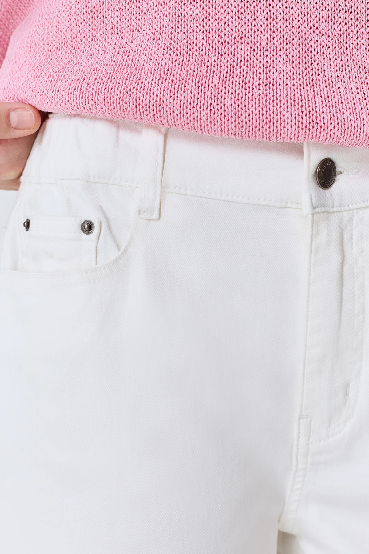 Белые шорты бермуды джинсовые, 42