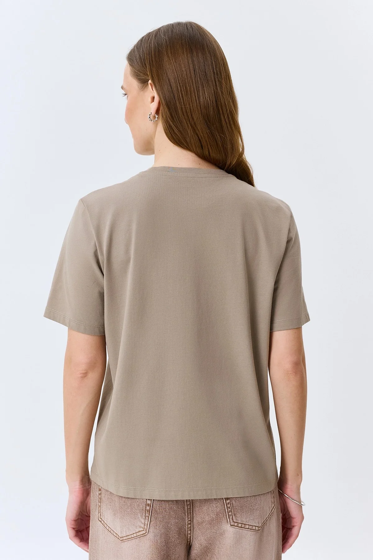 Футболка из 100% хлопка с искрящимися стразами, 42