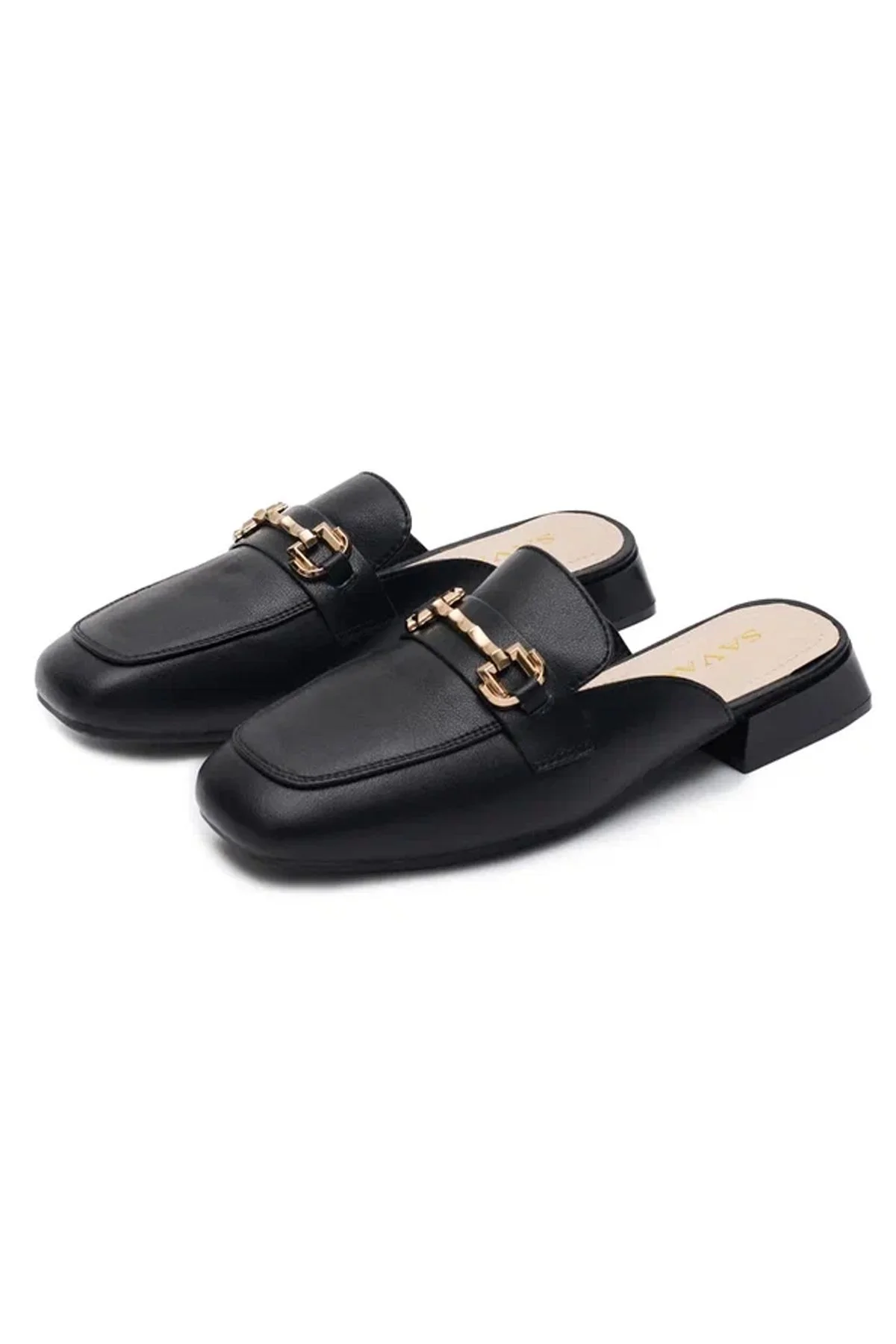 Сабо с декоративной пряжкой из натуральной кожи, 37р