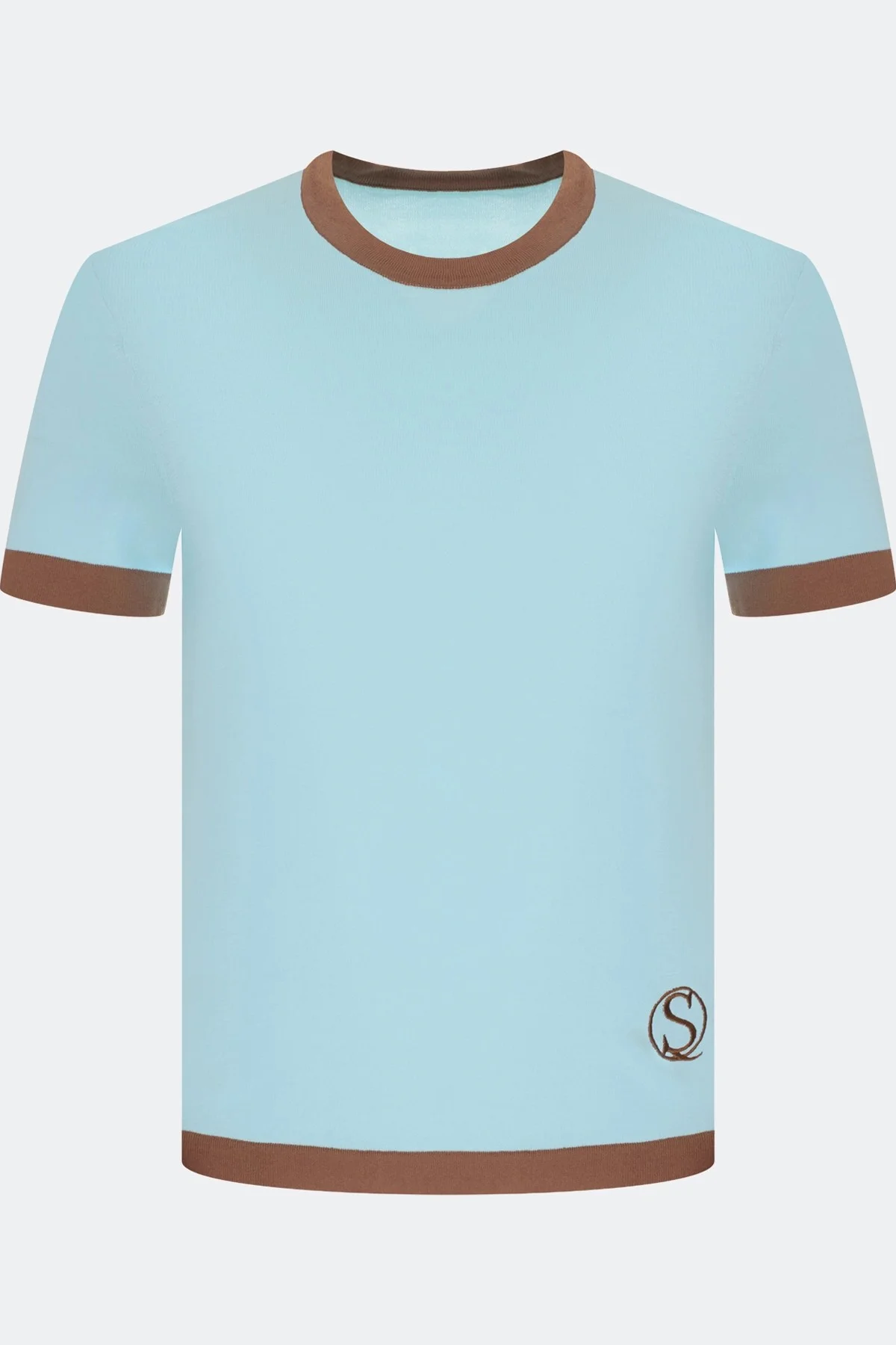 Вязаная футболка с контрастными деталями, 50