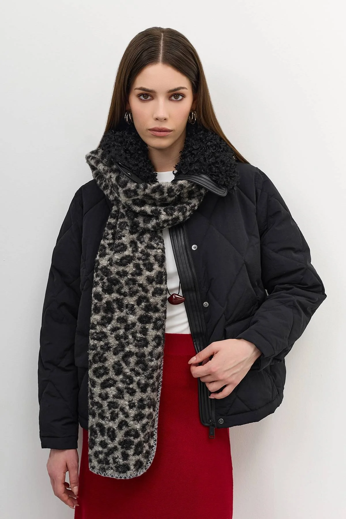 Мягкий шарф с анималистичным принтом, One