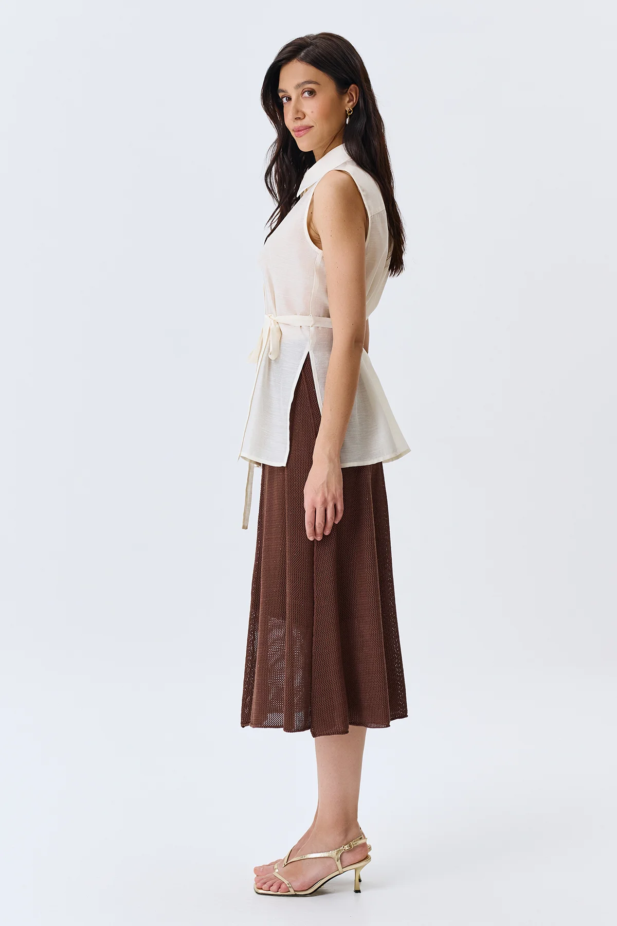 Полупрозрачная блузка из тенселя, 50