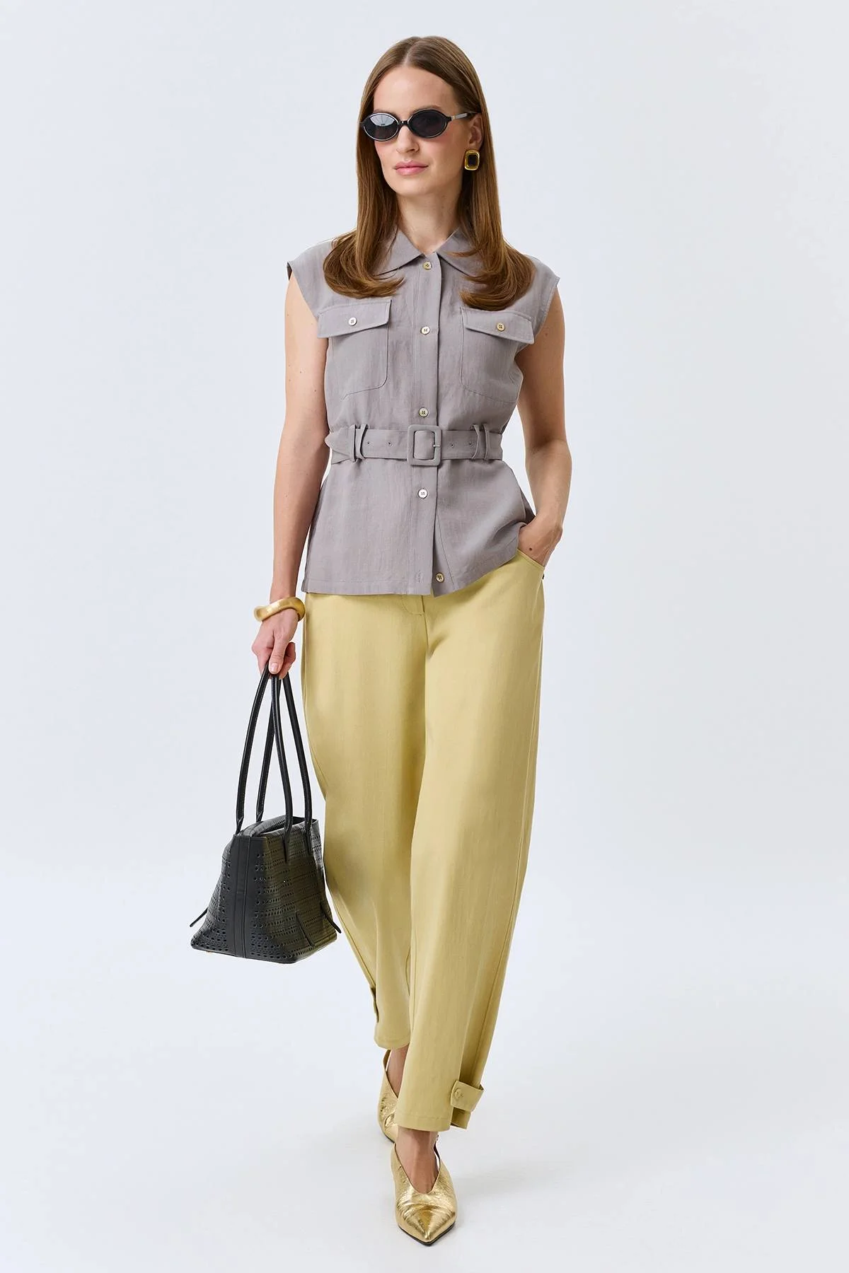 Блузка-жилет из тенселя, 42