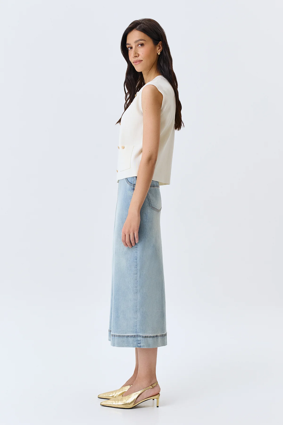 Жилет из вискозы и лиоцелла, 44