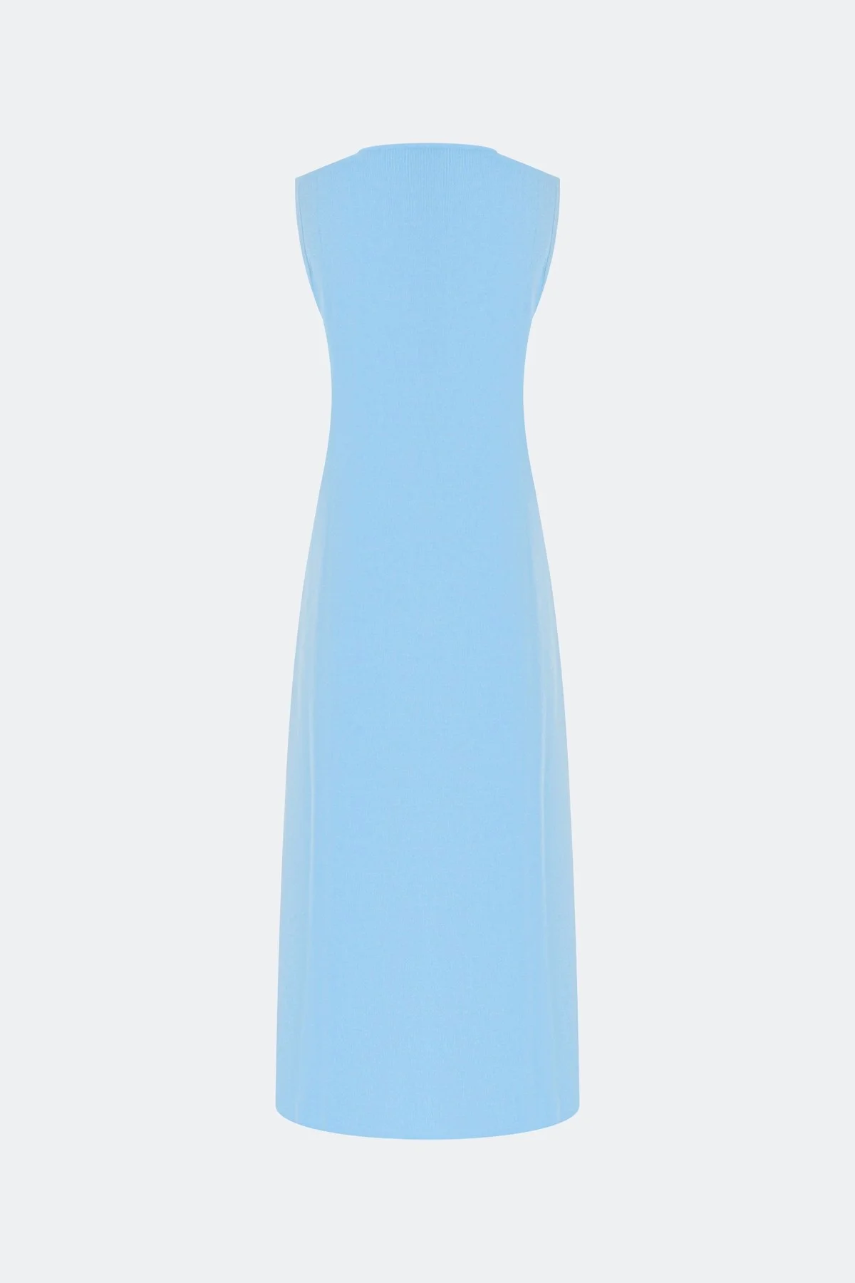 Голубое вязаное платье из лиоцелла, 50