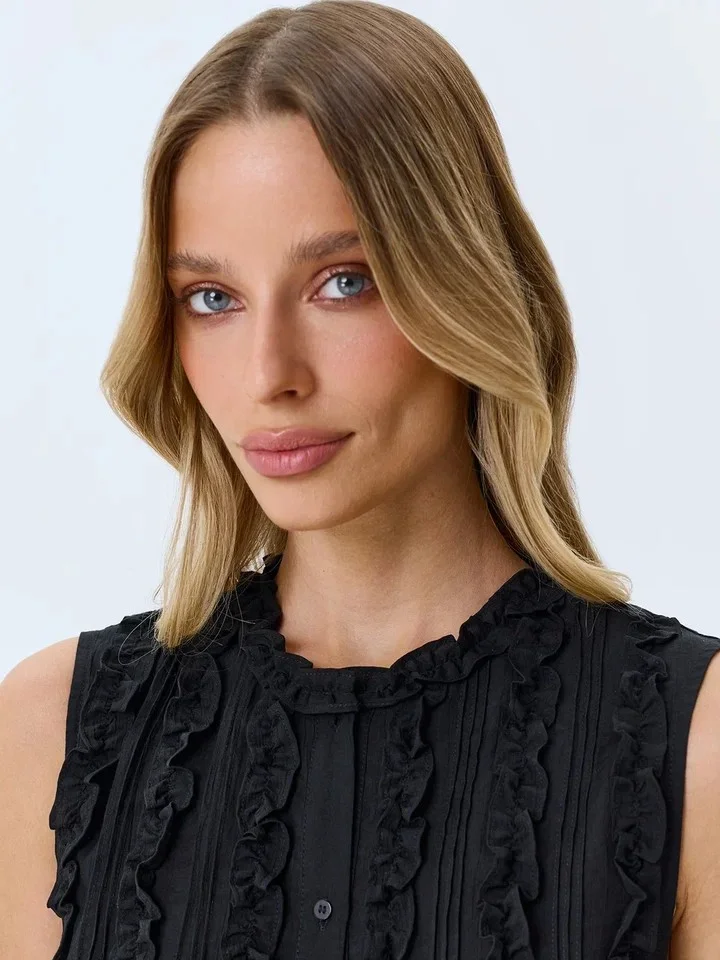 Блузка топ с романтичными рюшами, 48