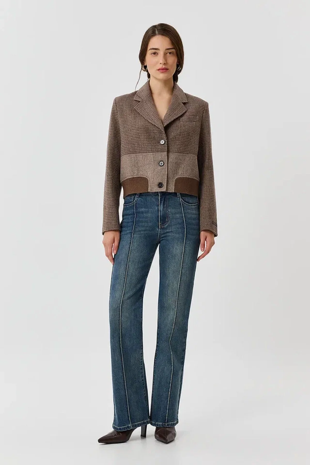 Джинсы Boot cut с застроченными стрелками, 46