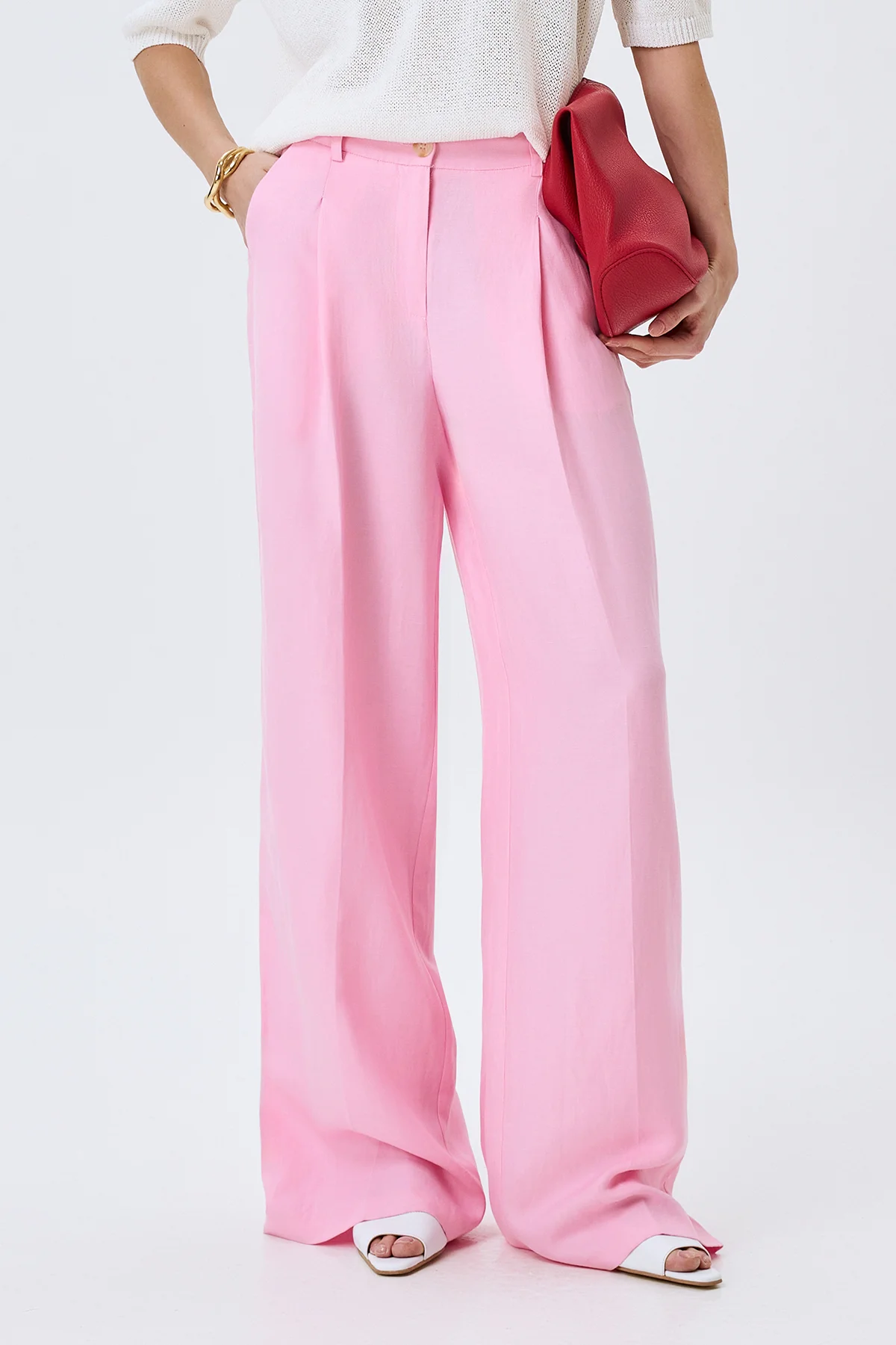 Яркие брюки из тенселя, 46