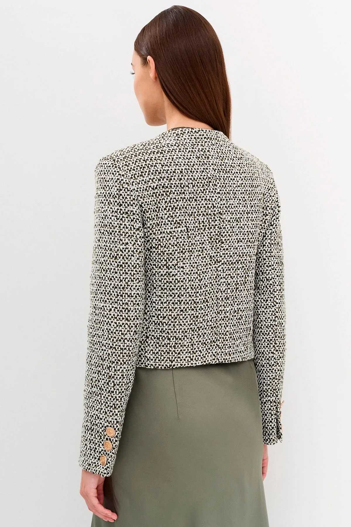 Укороченный твидовый жакет в стиле «Chanel», 52р