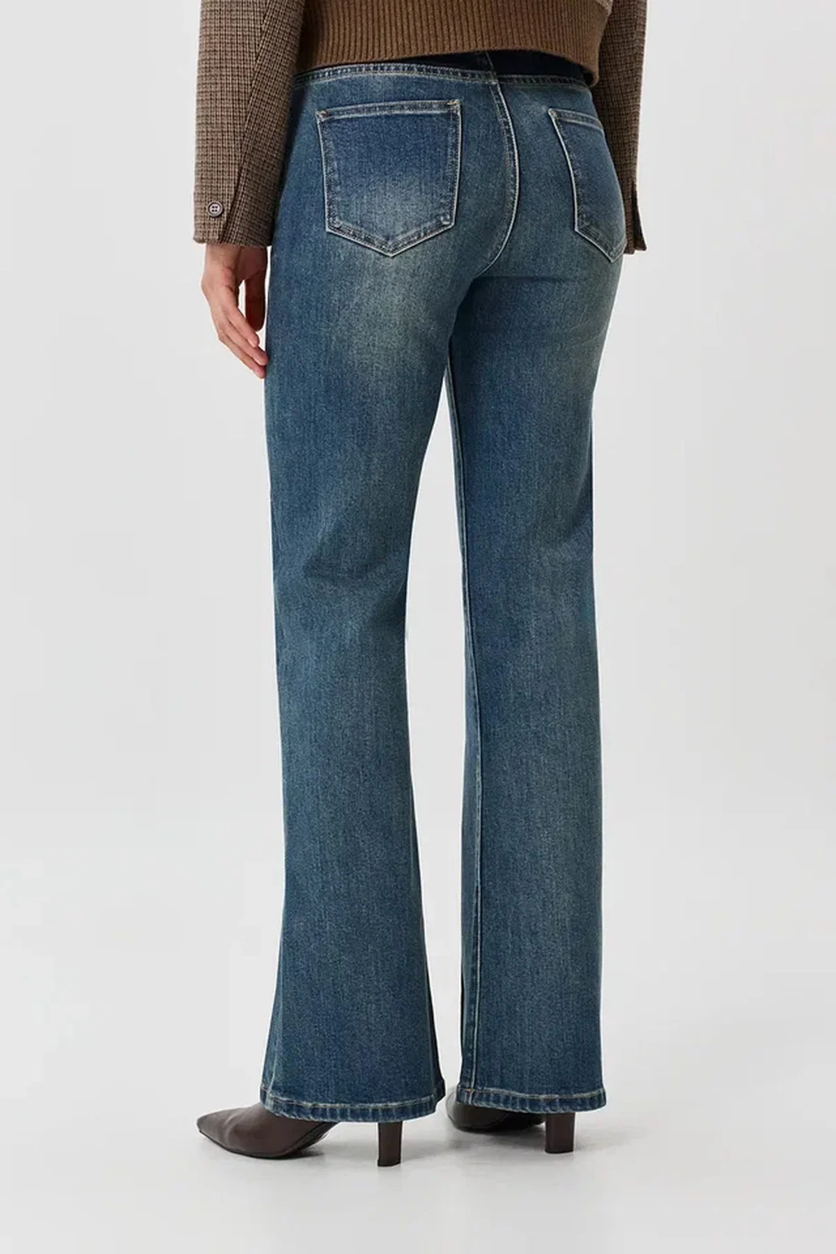 Джинсы Boot cut с застроченными стрелками, 52