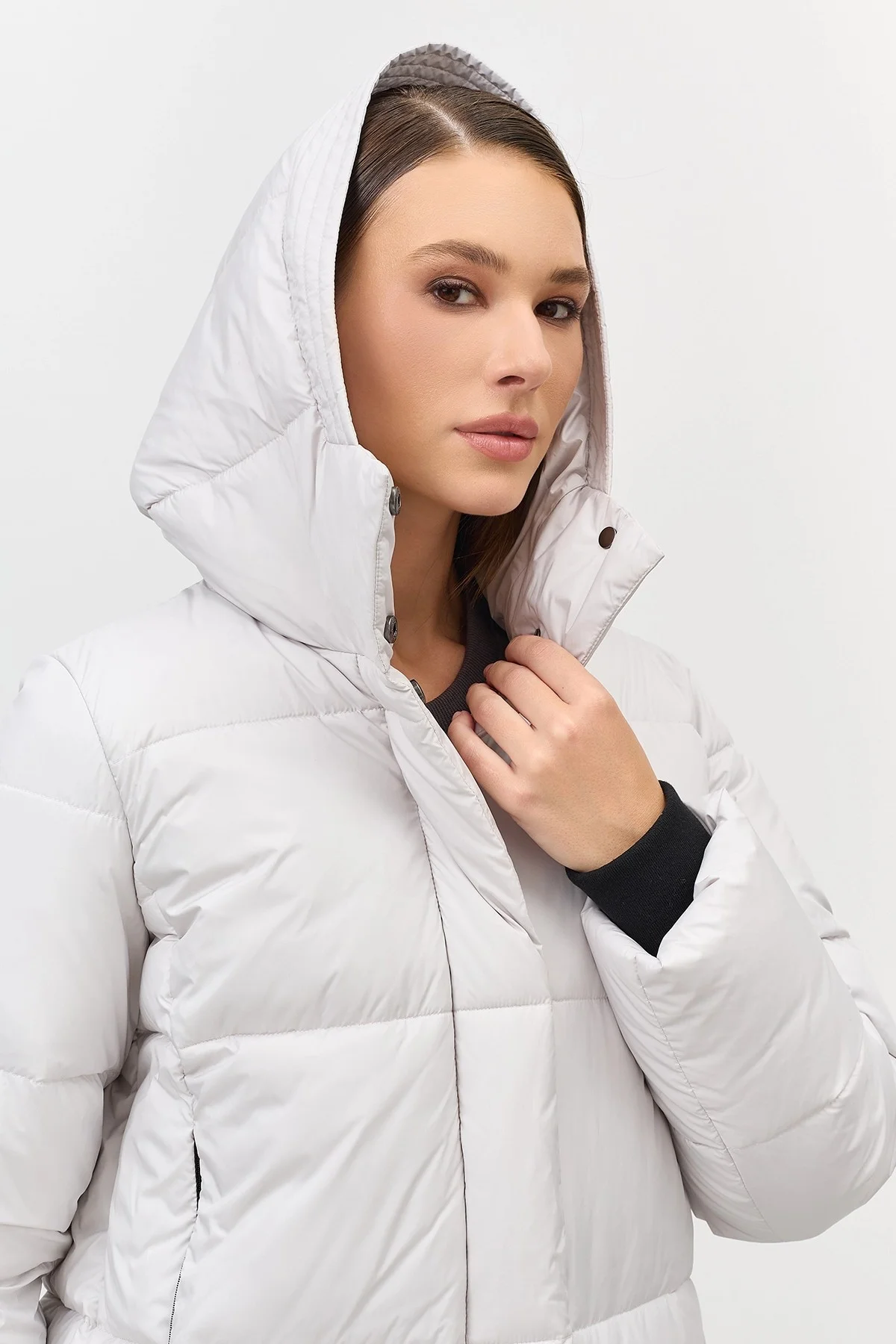 Удлиненная куртка с трикотажными манжетами, 52