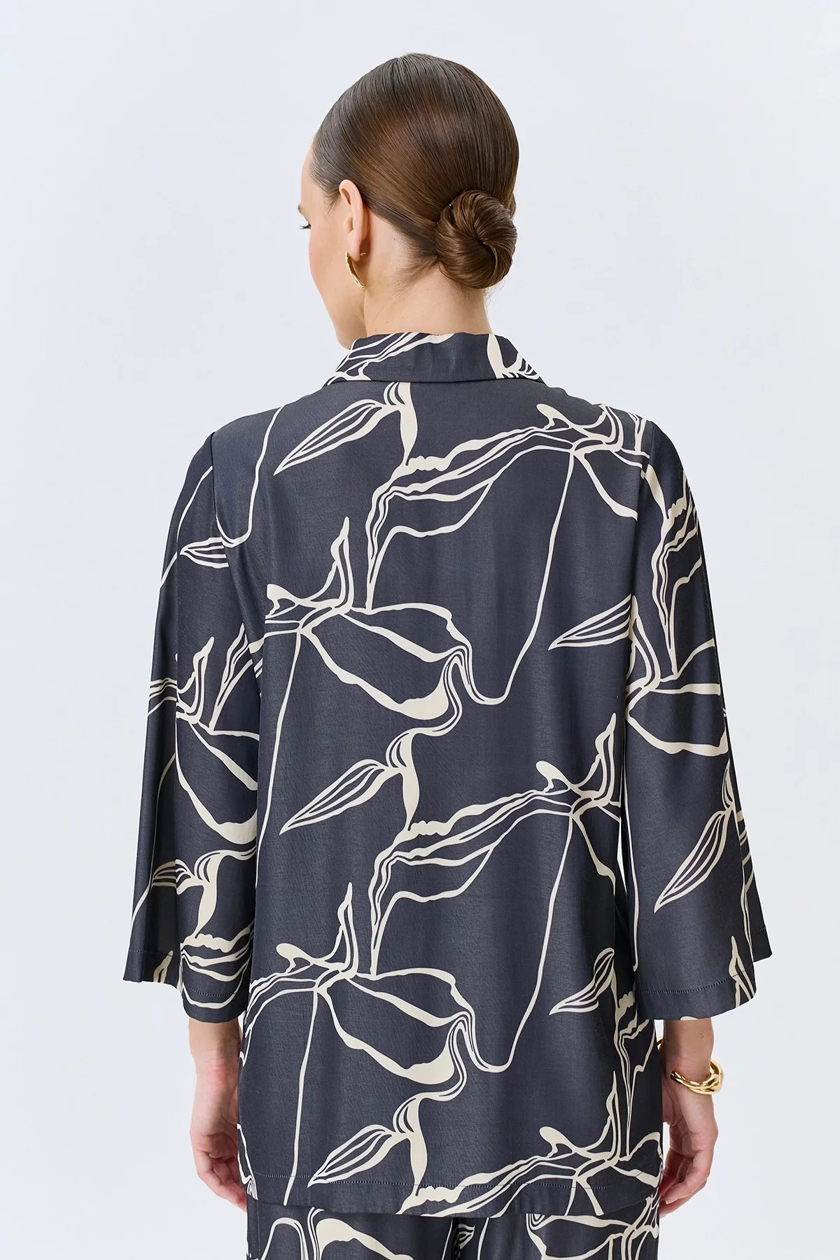 Блузка с абстрактным принтом, 38