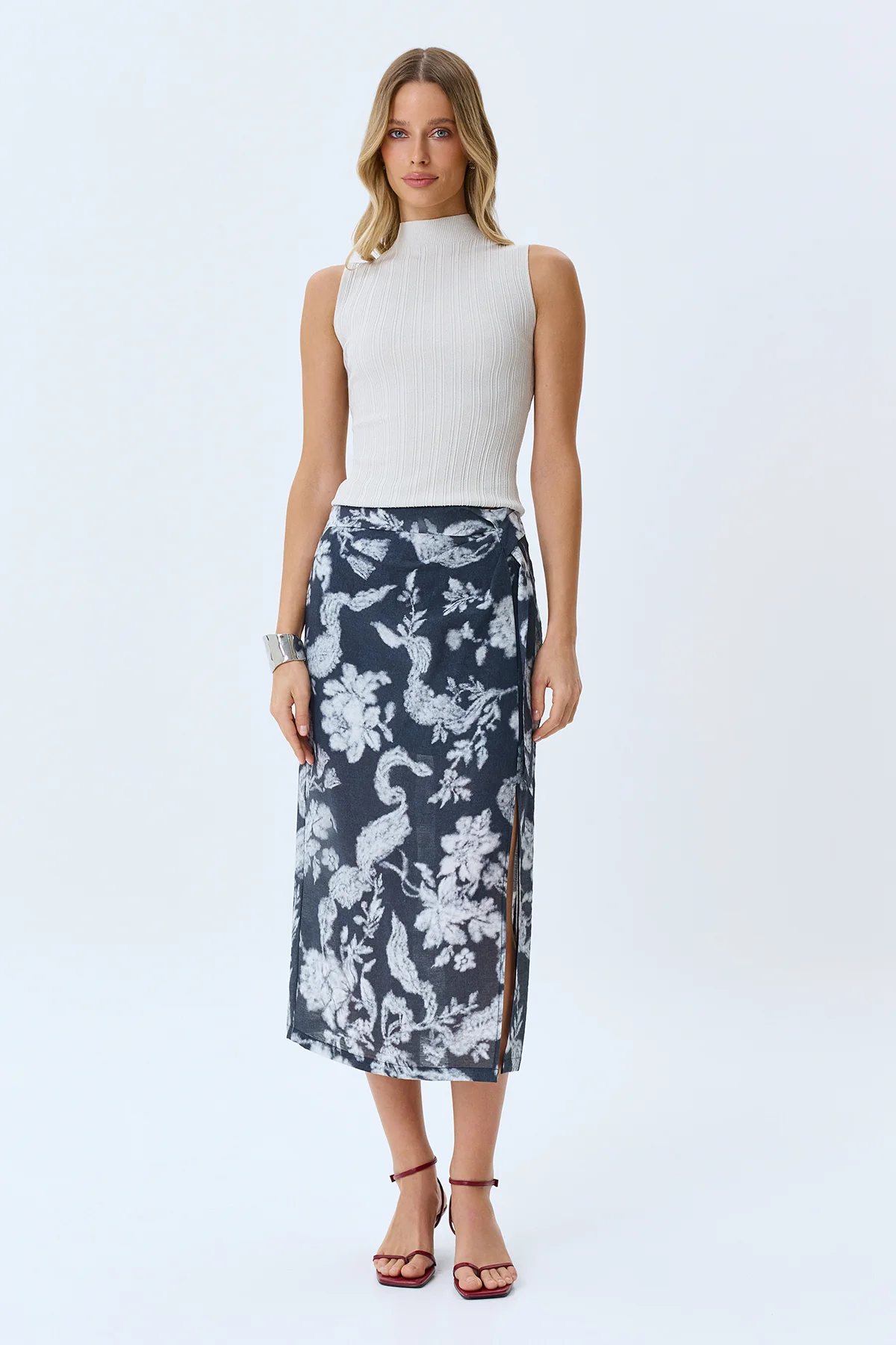 Юбка-миди с имитацией запаха, 44