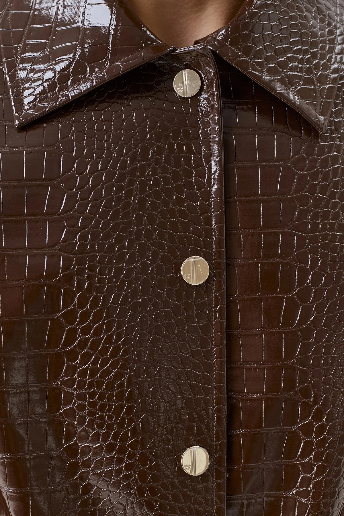 Жакет из фактурной искусственной кожи, 46