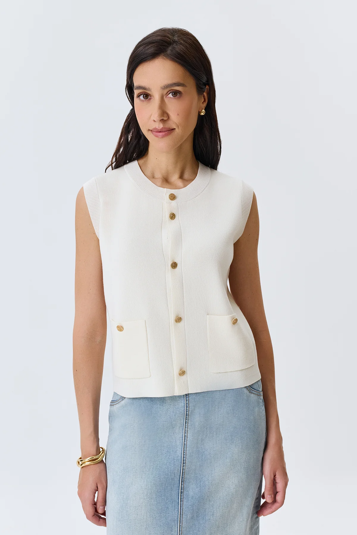 Жилет из вискозы и лиоцелла, 42