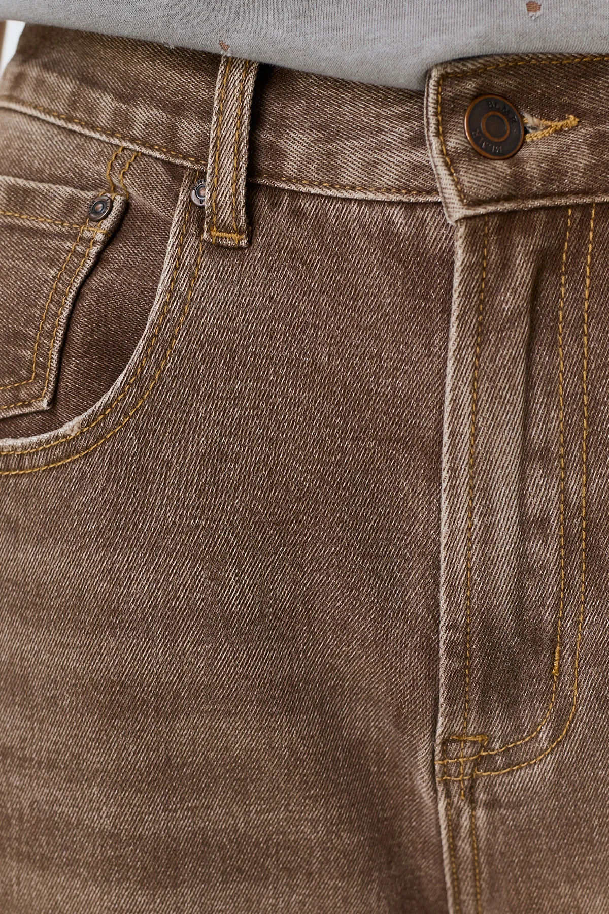 Широкие джинсы кофейного цвета, 52