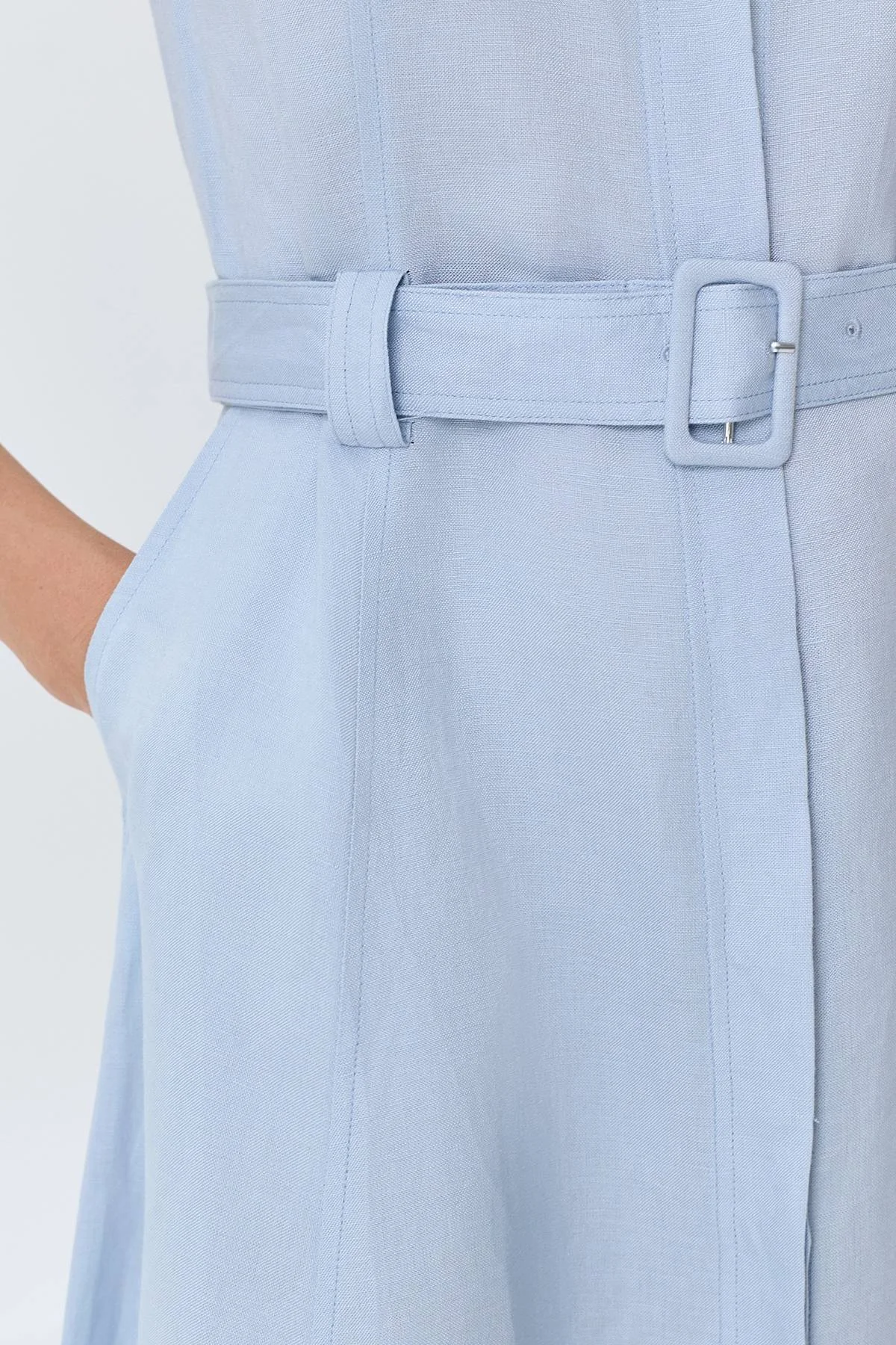 Льняное платье-рубашка, 38