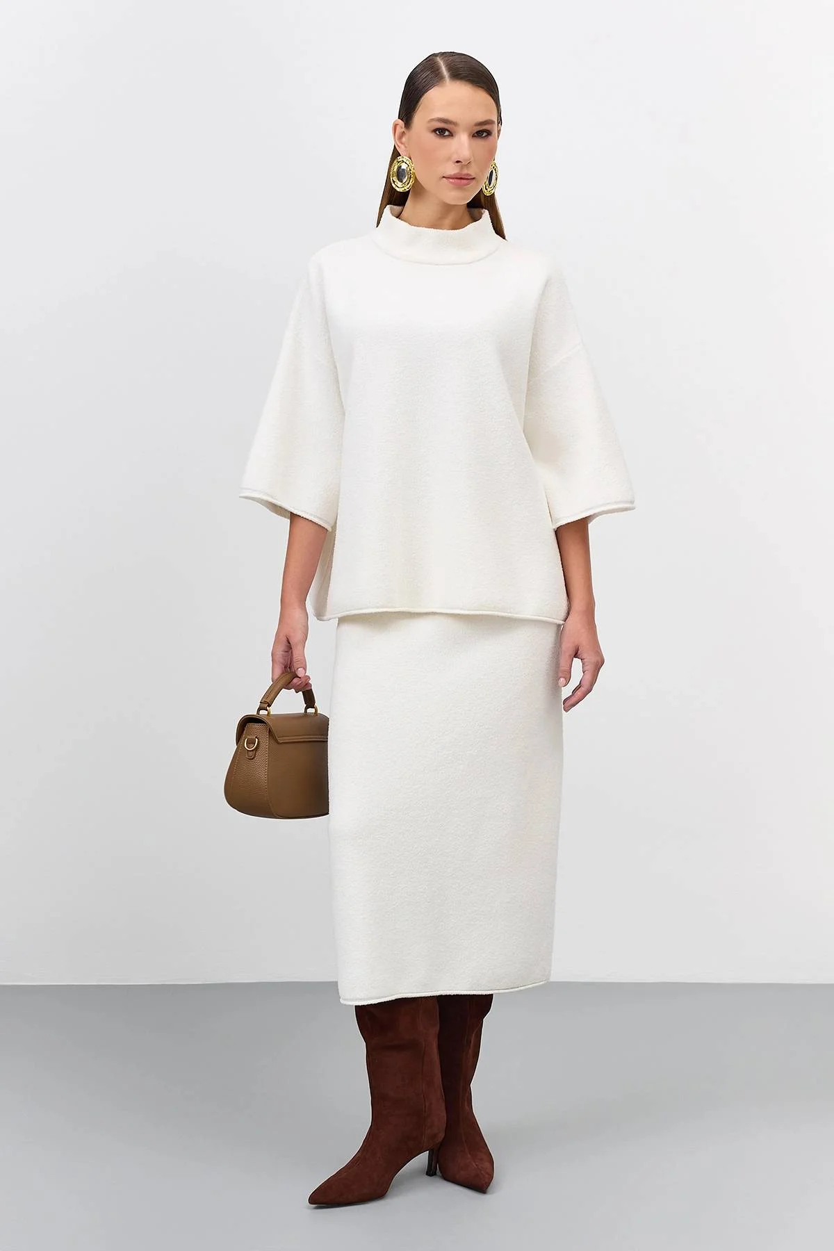 Юбка-миди из текстурной пряжи, 44