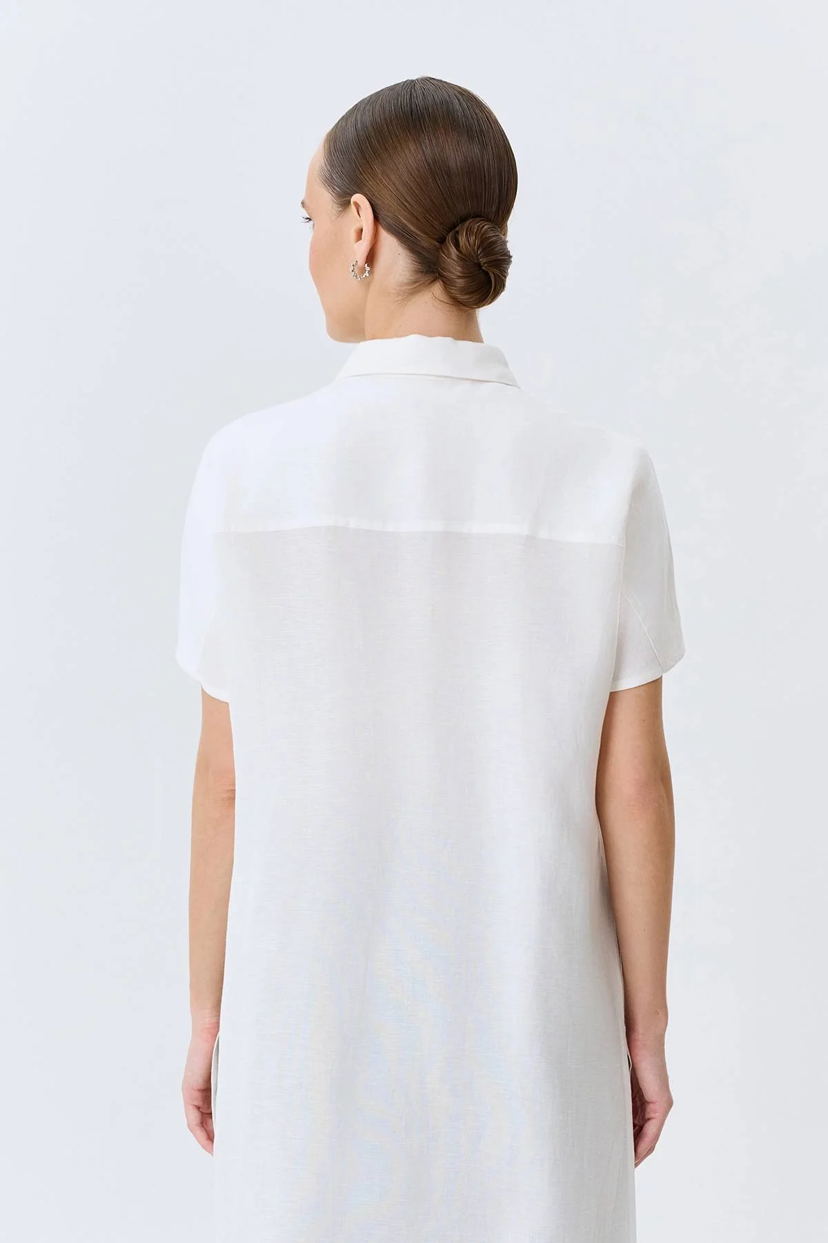 Удлиненная льняная блузка, 44