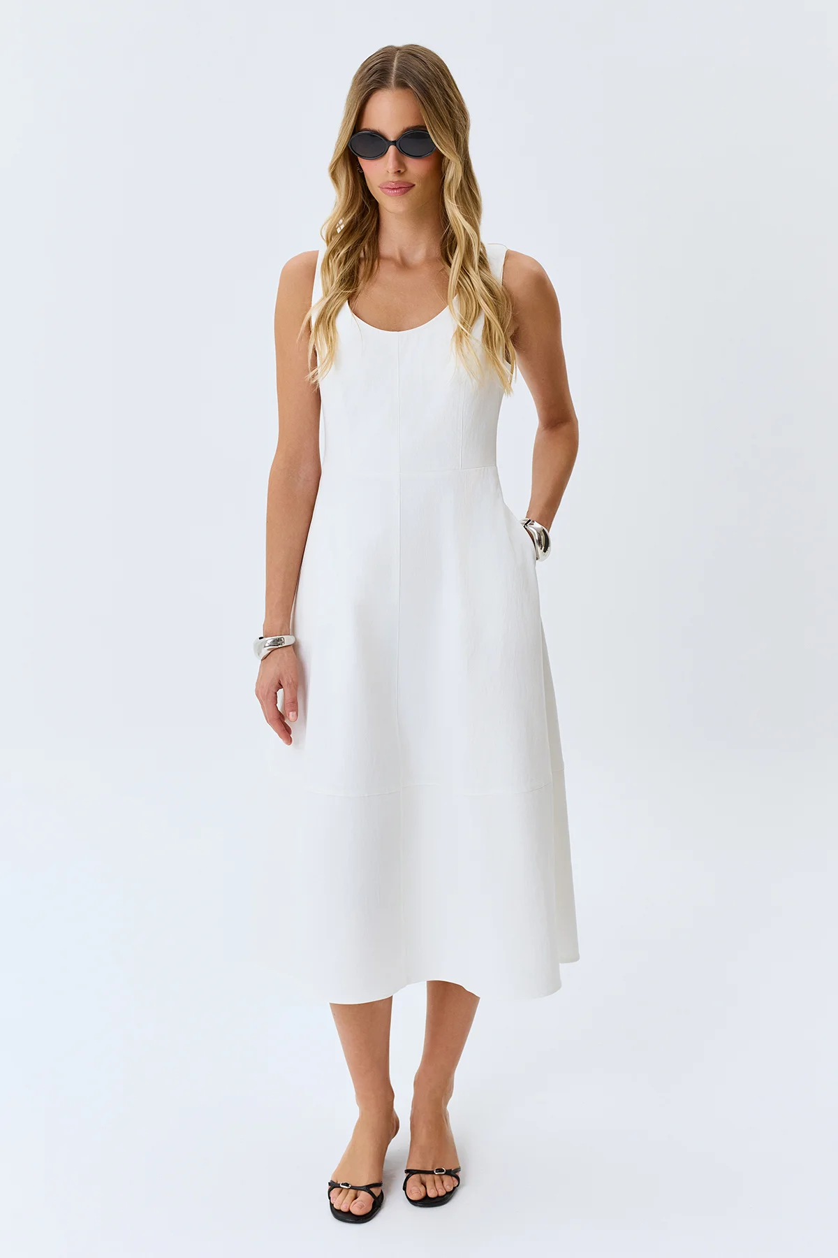 Хлопковое платье-миди, 50