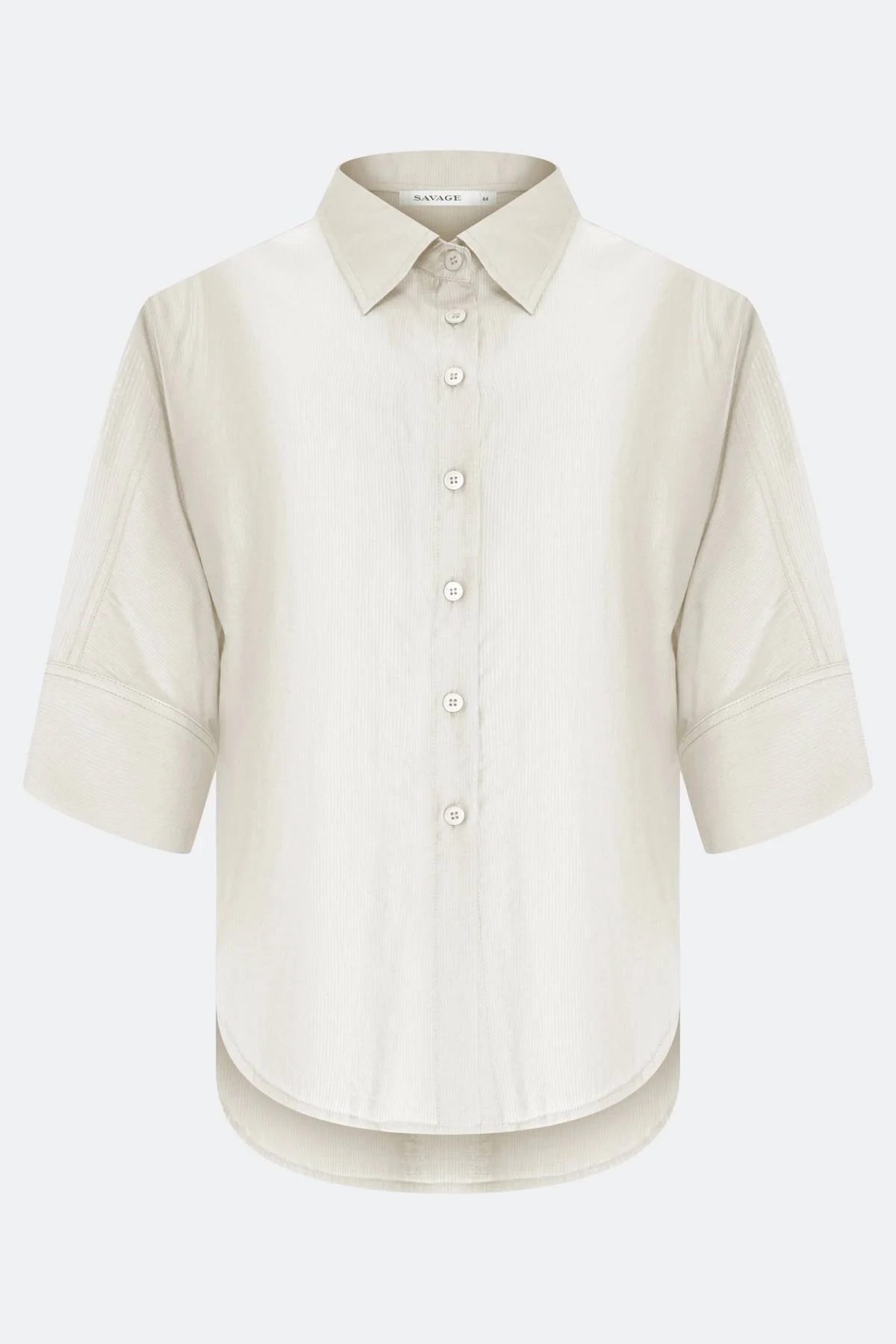 Воздушная блузка с укороченными рукавами белая, 44