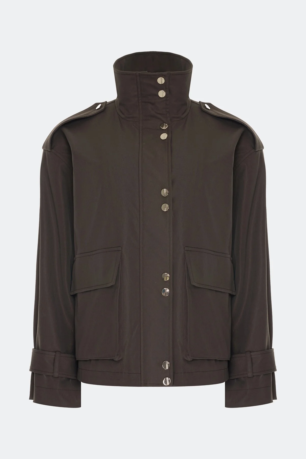 Ветровка с высоким воротником стойкой, 42