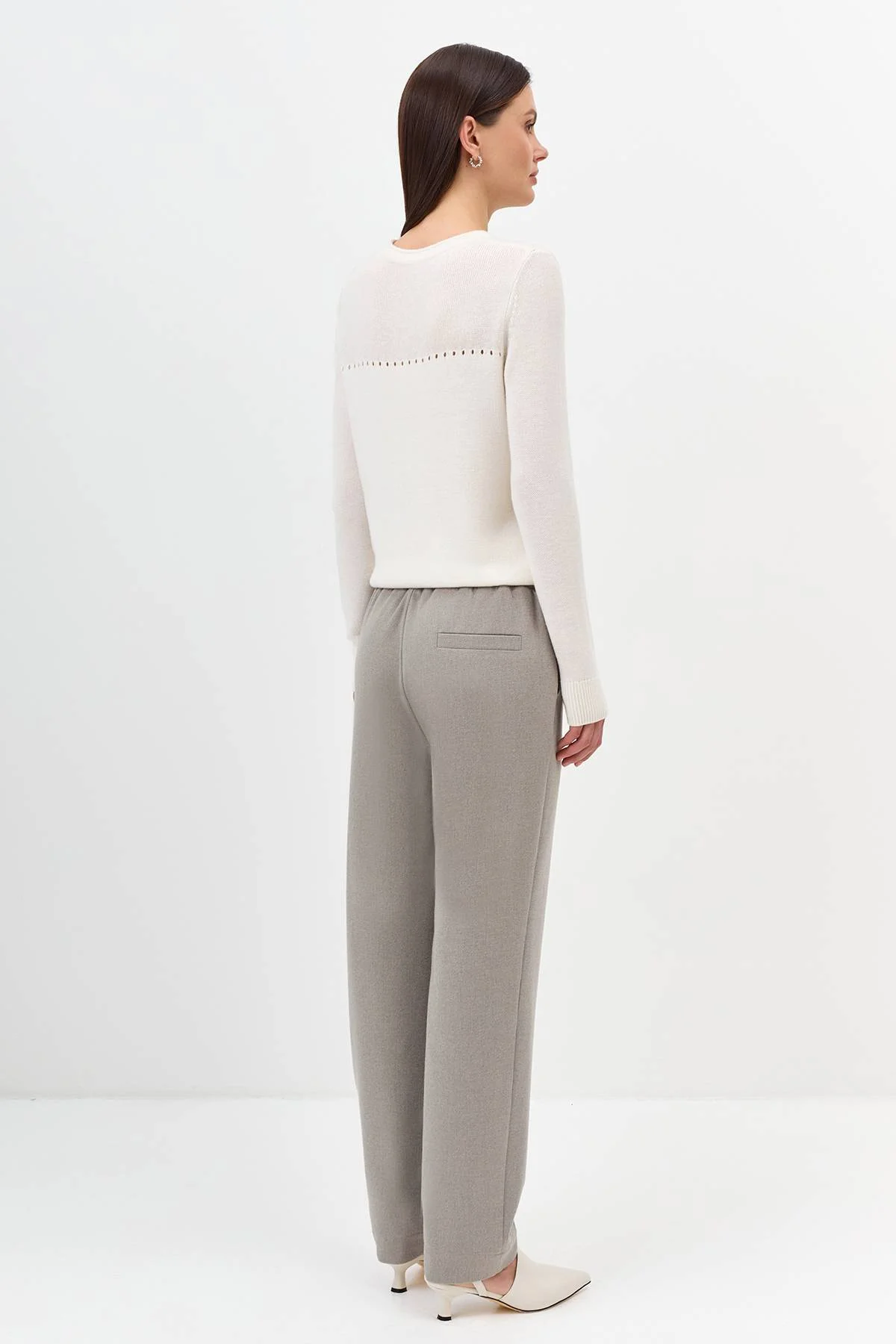 Лимитированная серия комфортные брюки с шерстью и ремень, 34