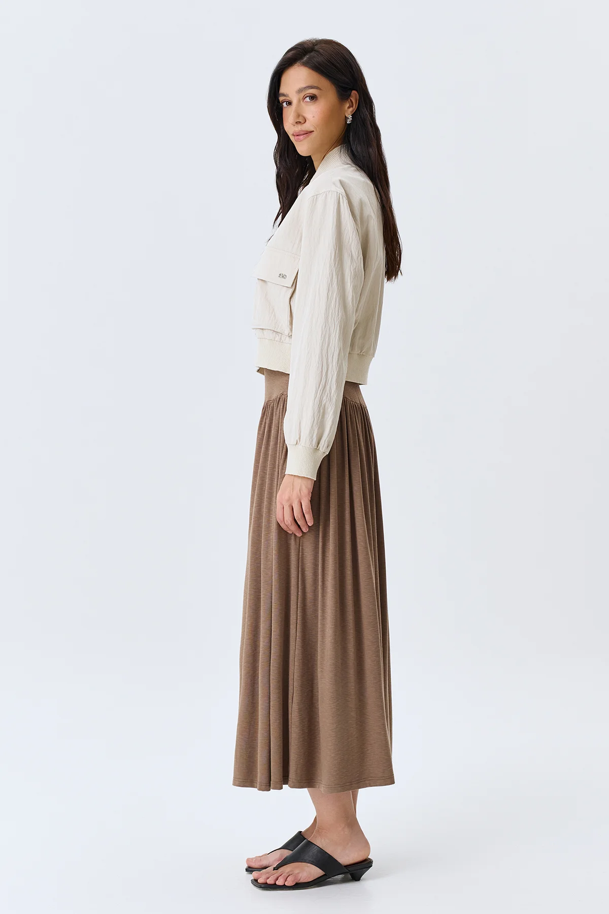 Укороченный бомбер с широким рибом, 42