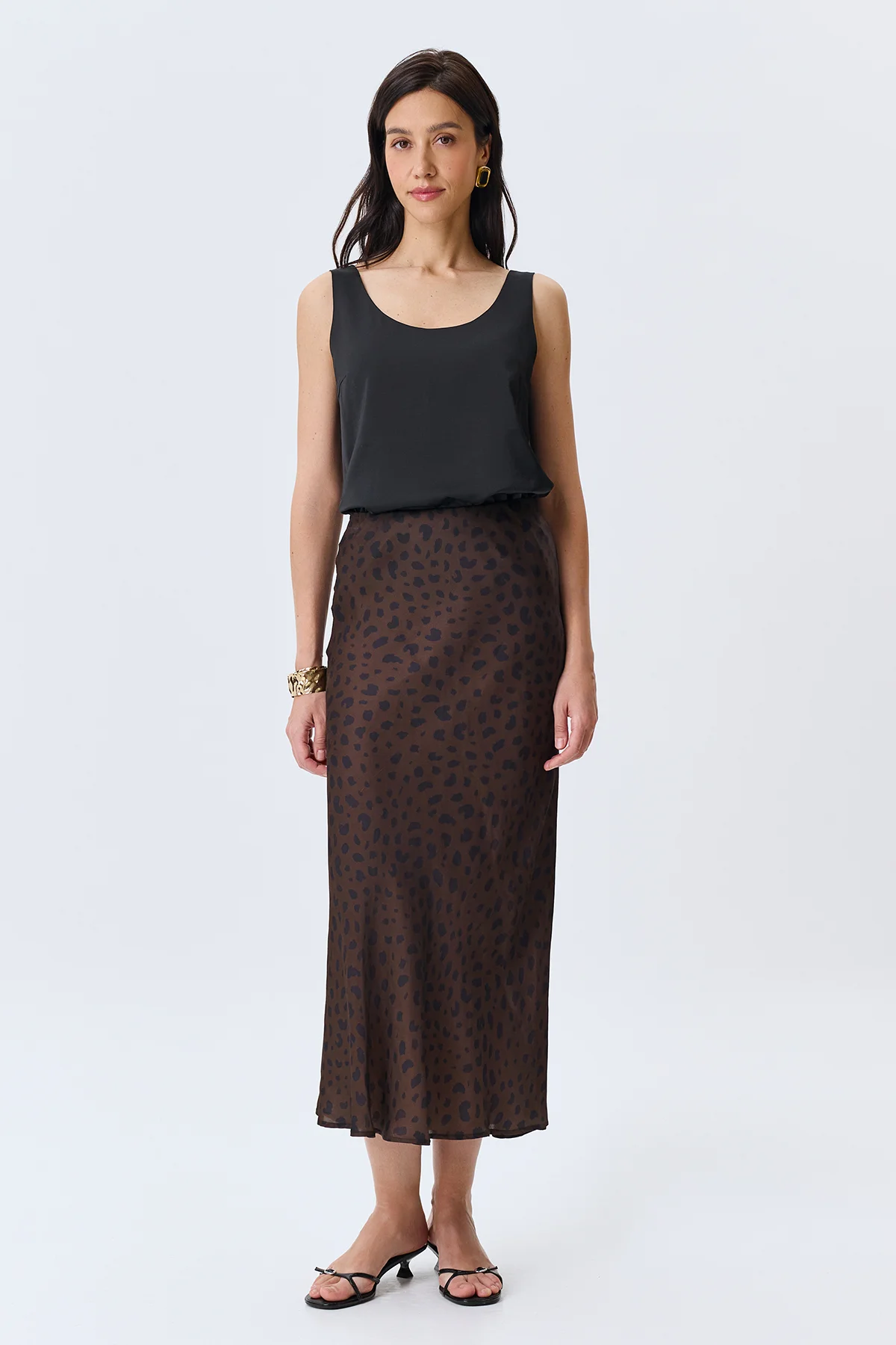 Юбка макси с анималистичным принтом, 52