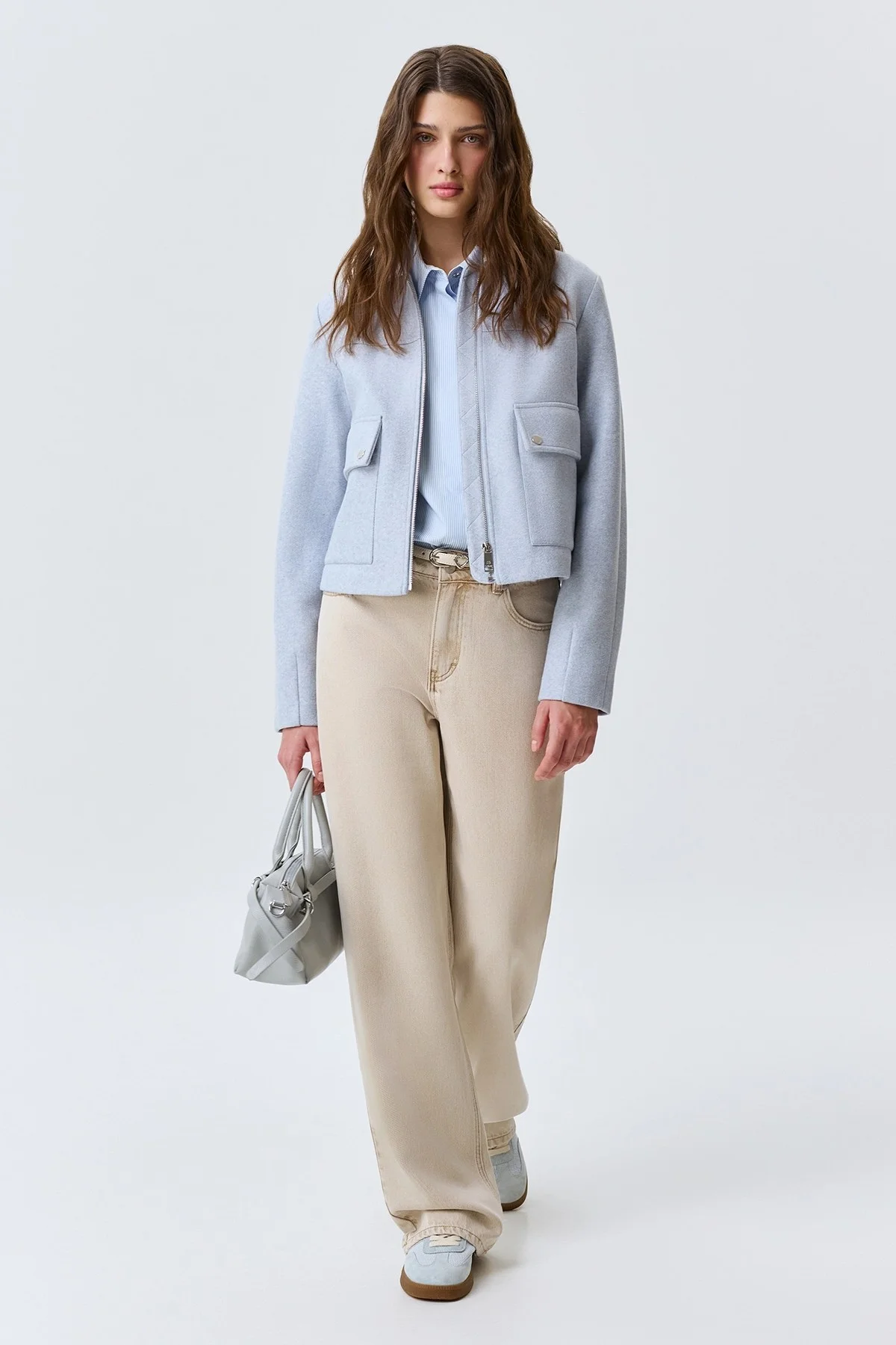 Яркий жакет из пальтовой ткани, 50