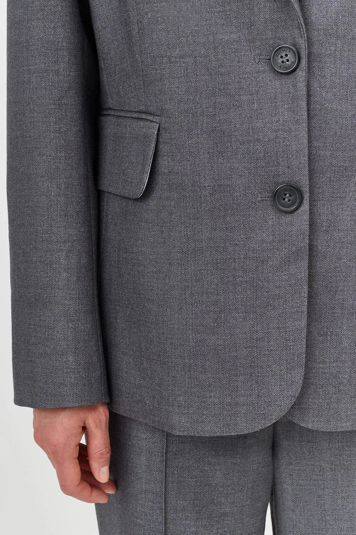 Однобортный жакет с тенселем и шерстью, 44