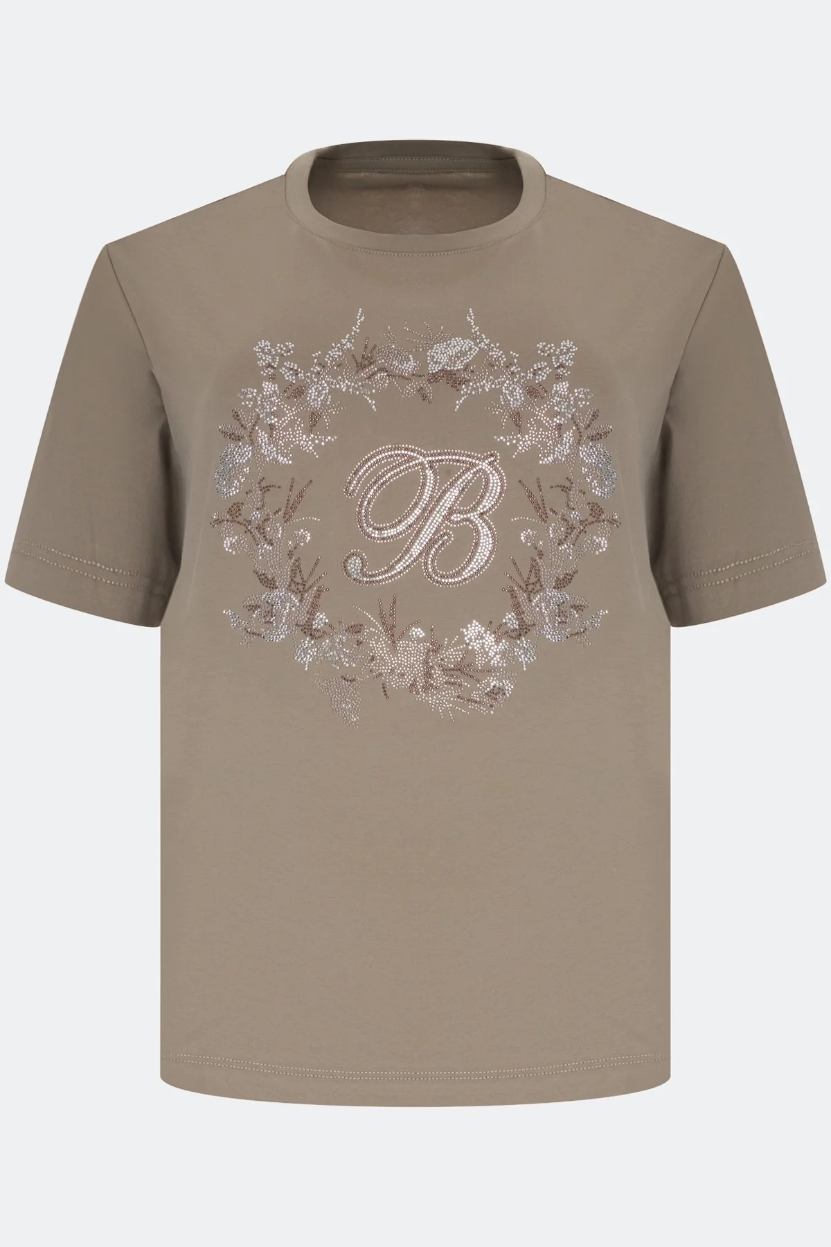 Футболка из 100% хлопка с искрящимися стразами, 46