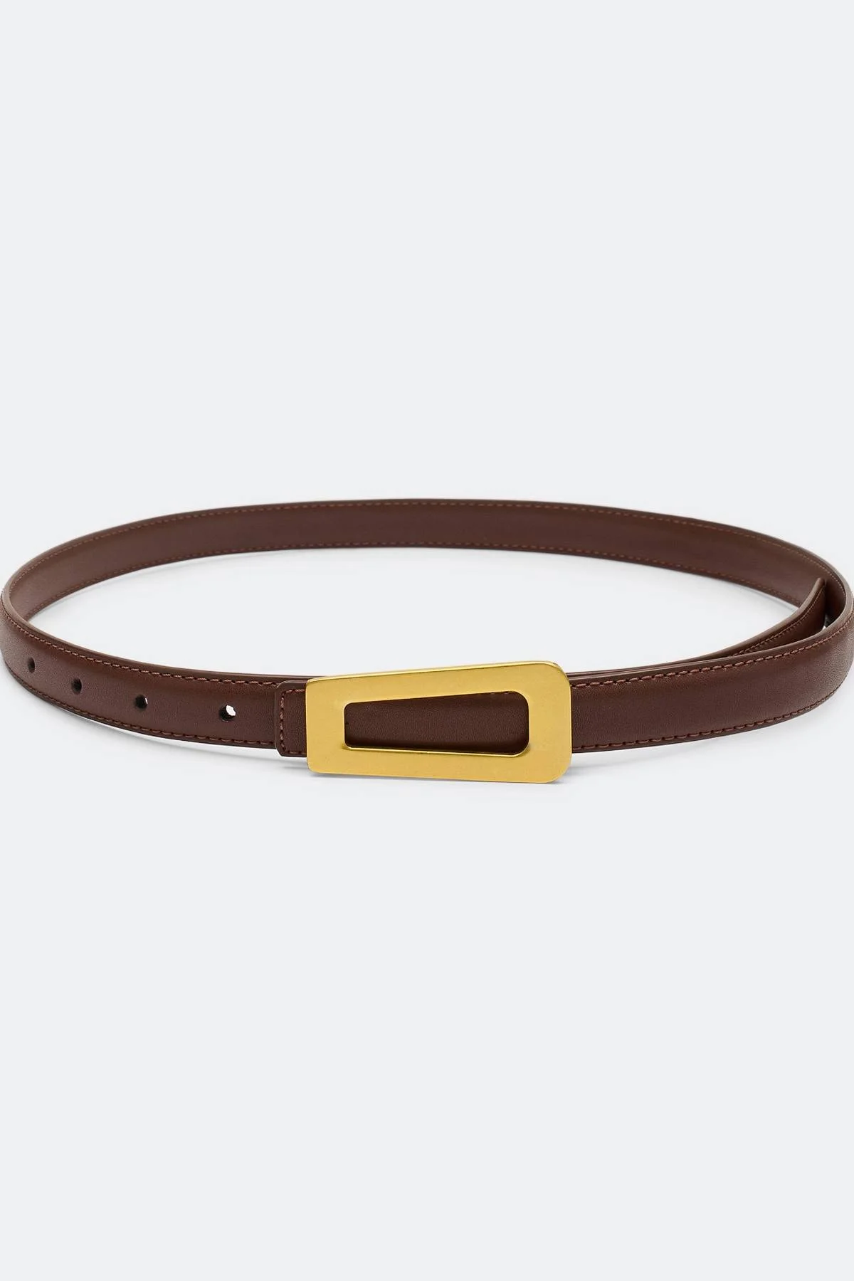 Кожаный ремень с прямоугольной пряжкой, S